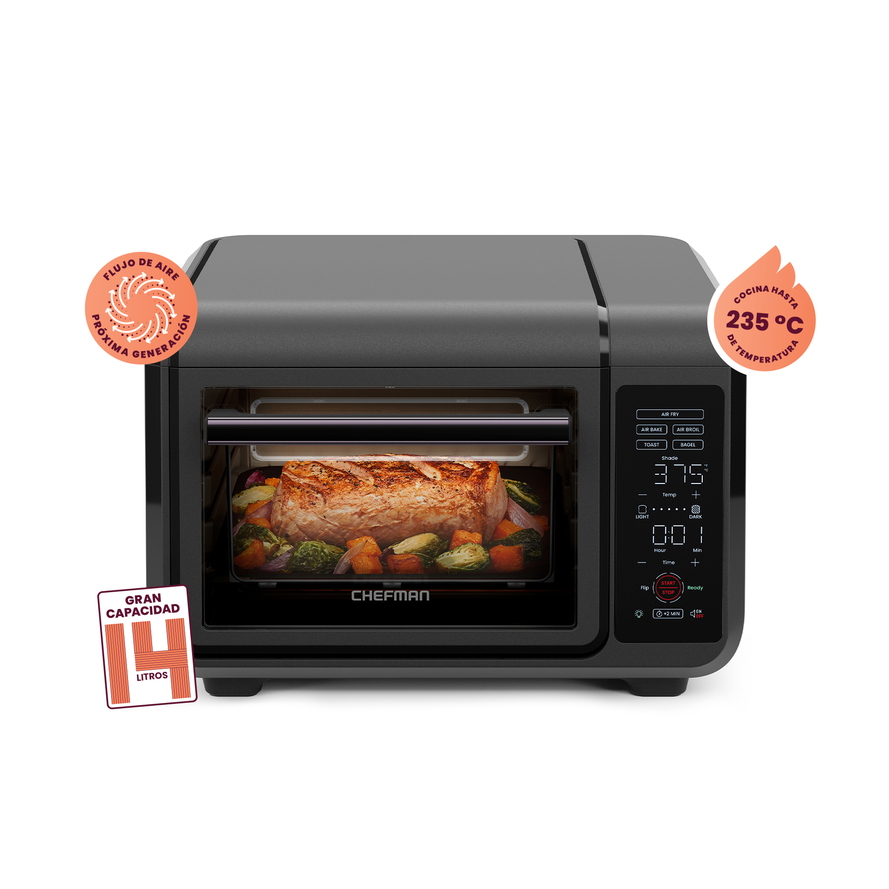 Chefman - Easyair 15 Qt: Freidora De Aire Y Horno De Encimera