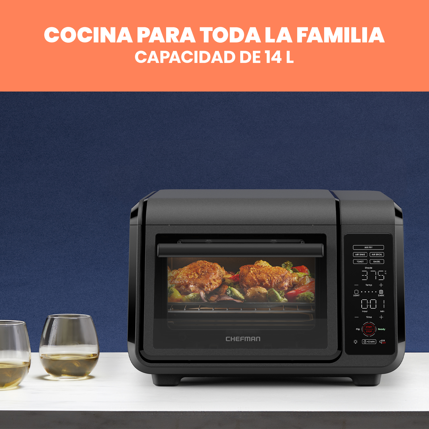 Foto 6 pulgar | Chefman - Easyair 15 Qt: Freidora De Aire Y Horno De Encimera