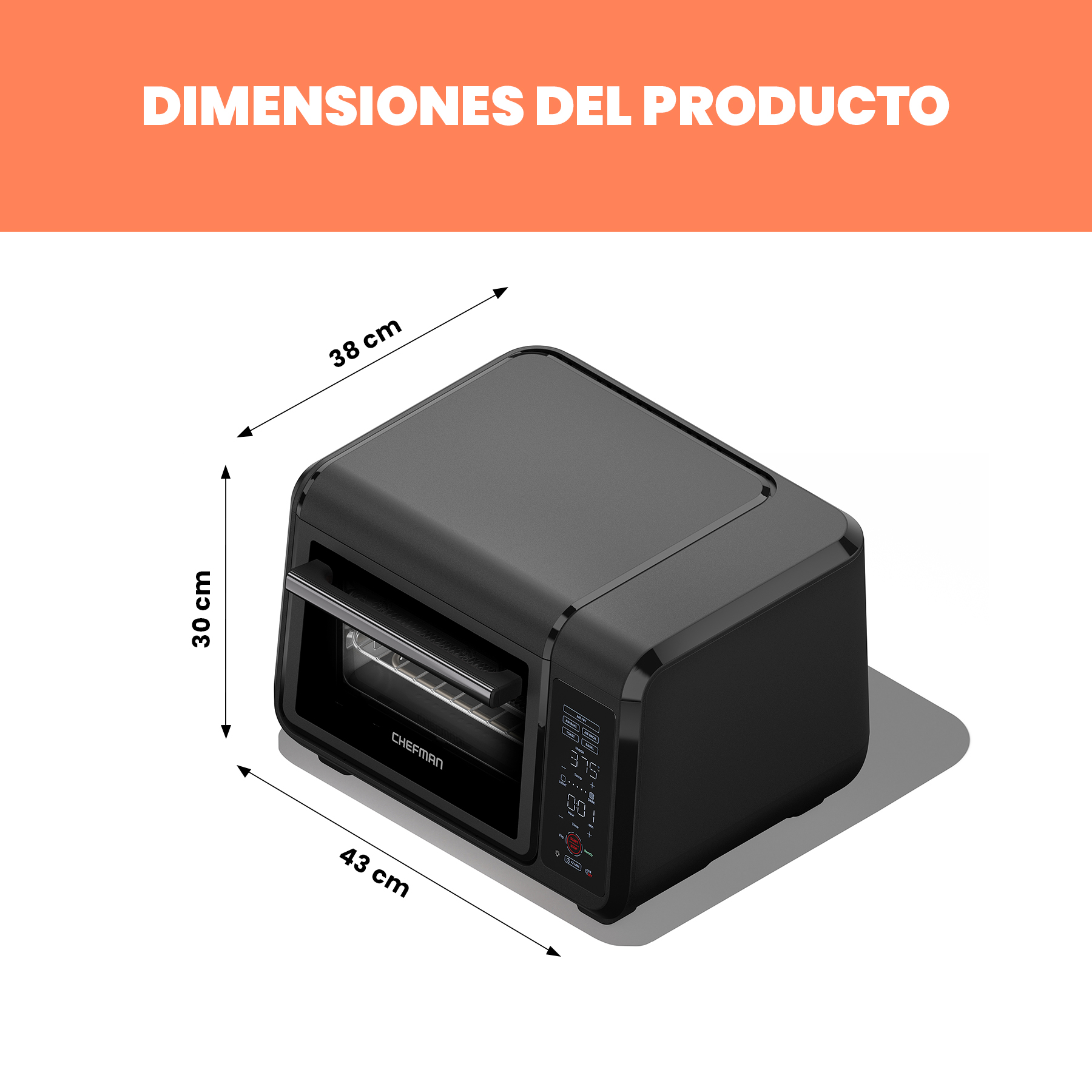Foto 7 | Chefman - Easyair 15 Qt: Freidora De Aire Y Horno De Encimera