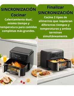 Foto 2 | Horno Freidora Elite Gourmet 10.4 l Capacidad Doble Zona Negro