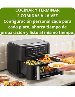 Foto 4 | Horno Freidora Elite Gourmet 10.4 l Capacidad Doble Zona Negro