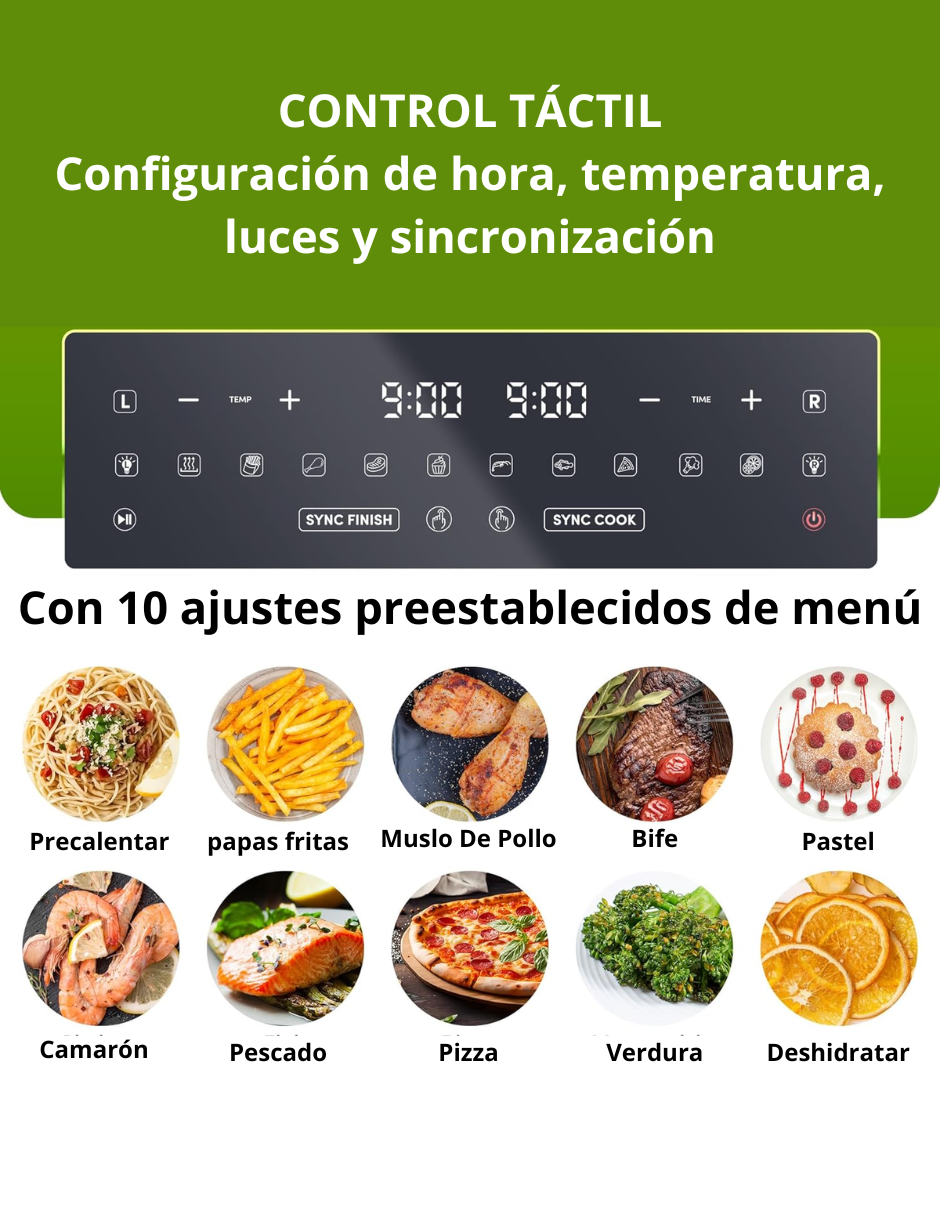 Foto 8 pulgar | Horno Freidora Elite Gourmet 10.4 l Capacidad Doble Zona  Negro