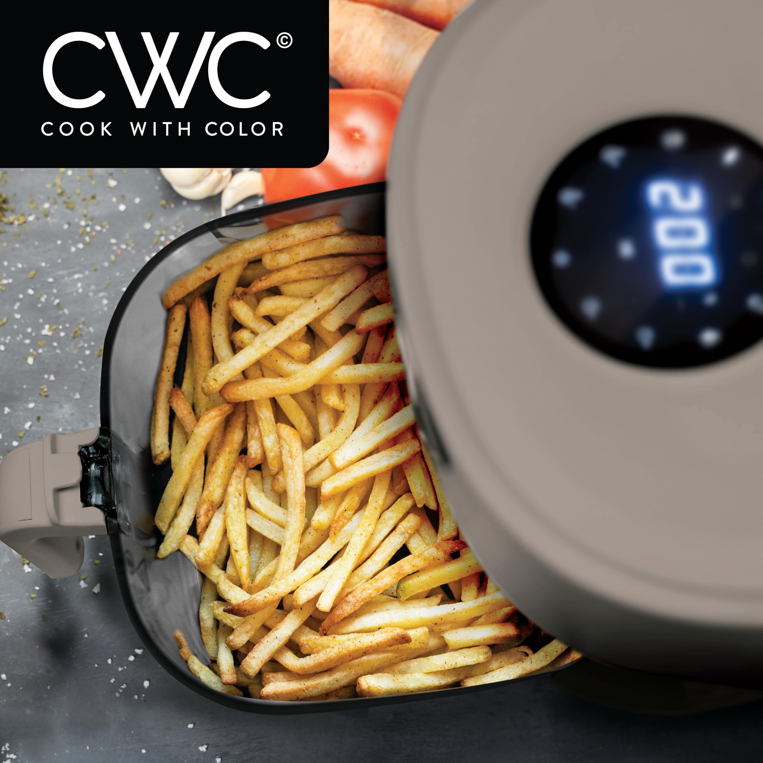 Foto 6 pulgar | Air Fryer Cook Con Color, 1200 W, 4 Litros, Cesta De Vidrio Con Diseño Elegante - Venta Internacional.