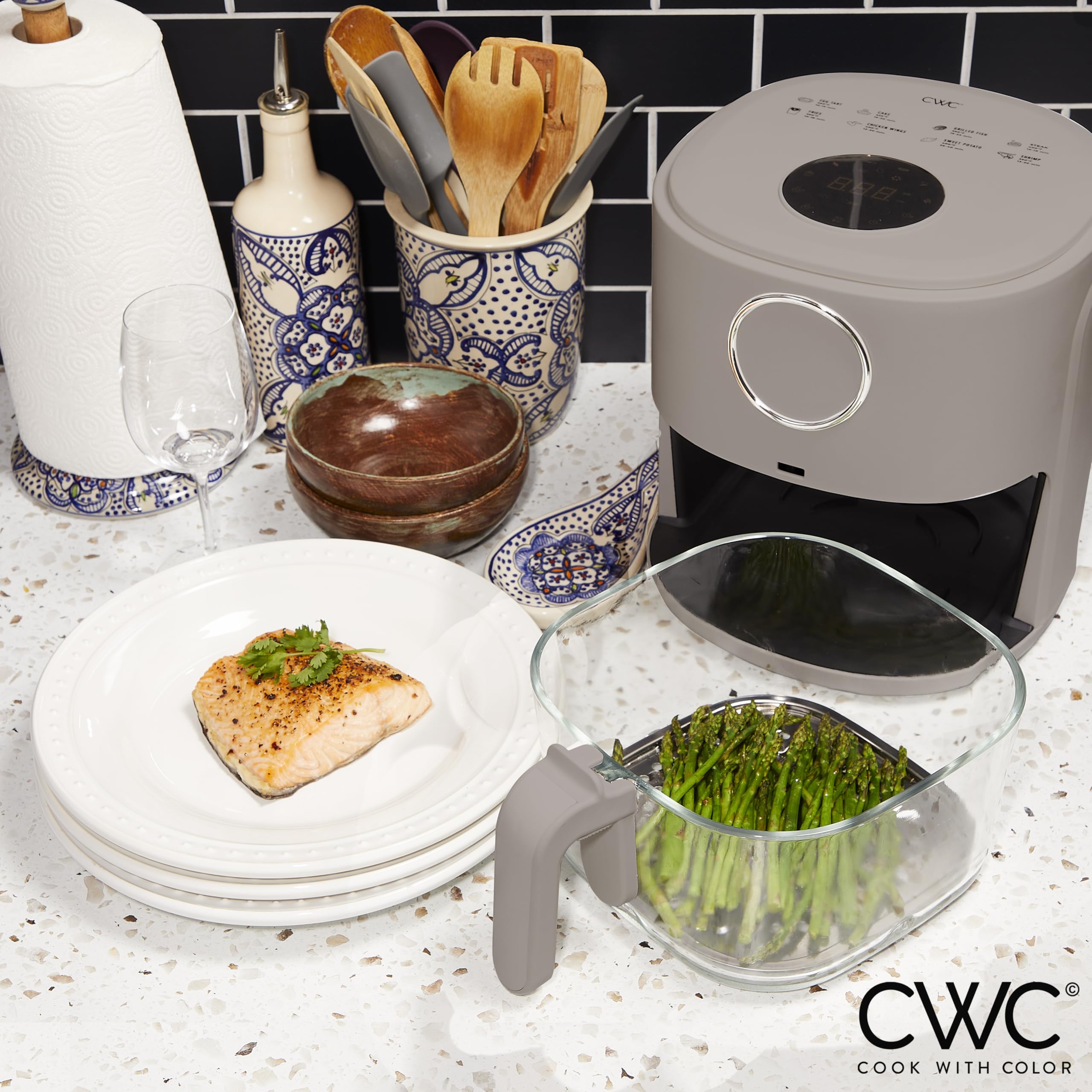 Foto 7 pulgar | Air Fryer Cook Con Color, 1200 W, 4 Litros, Cesta De Vidrio Con Diseño Elegante - Venta Internacional.