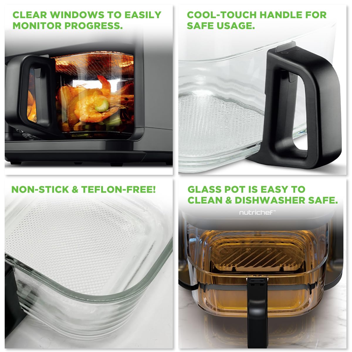 Foto 4 pulgar | Freidora de Aire Nutrichef de 1200 w-Venta Internacional