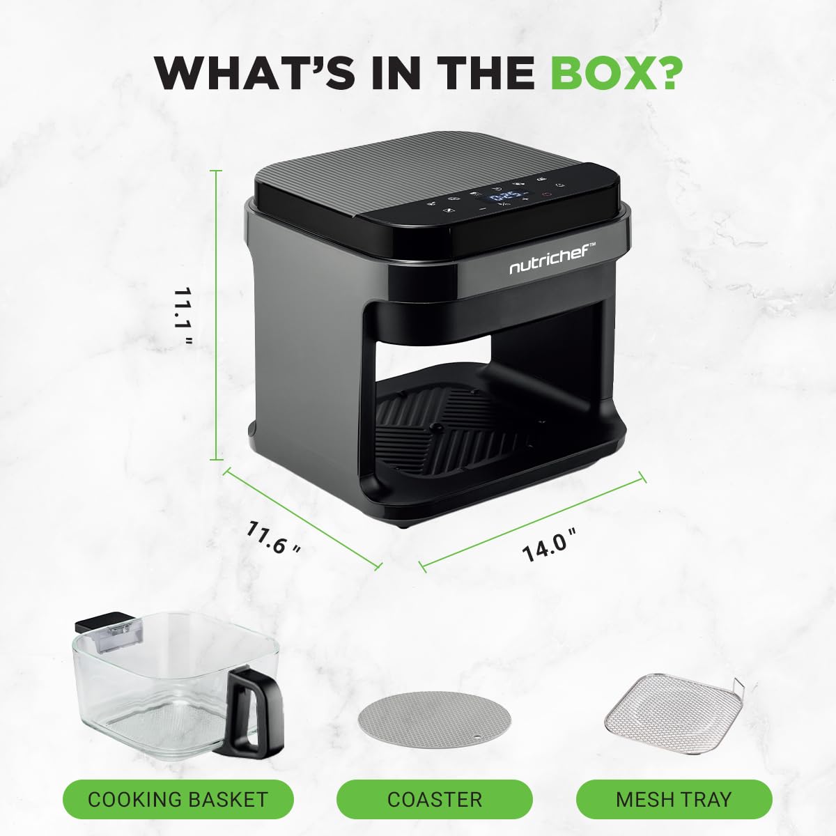 Foto 7 pulgar | Freidora de Aire Nutrichef de 1200 w-Venta Internacional