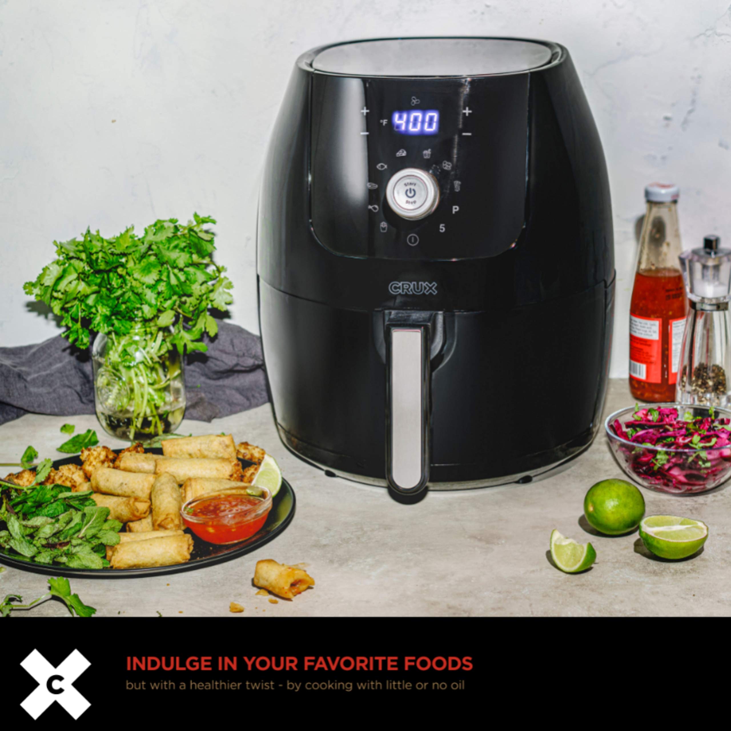 Foto 3 pulgar | Air Fryer Crux Digital con Sartén Antiadherente Negro - Venta Internacional