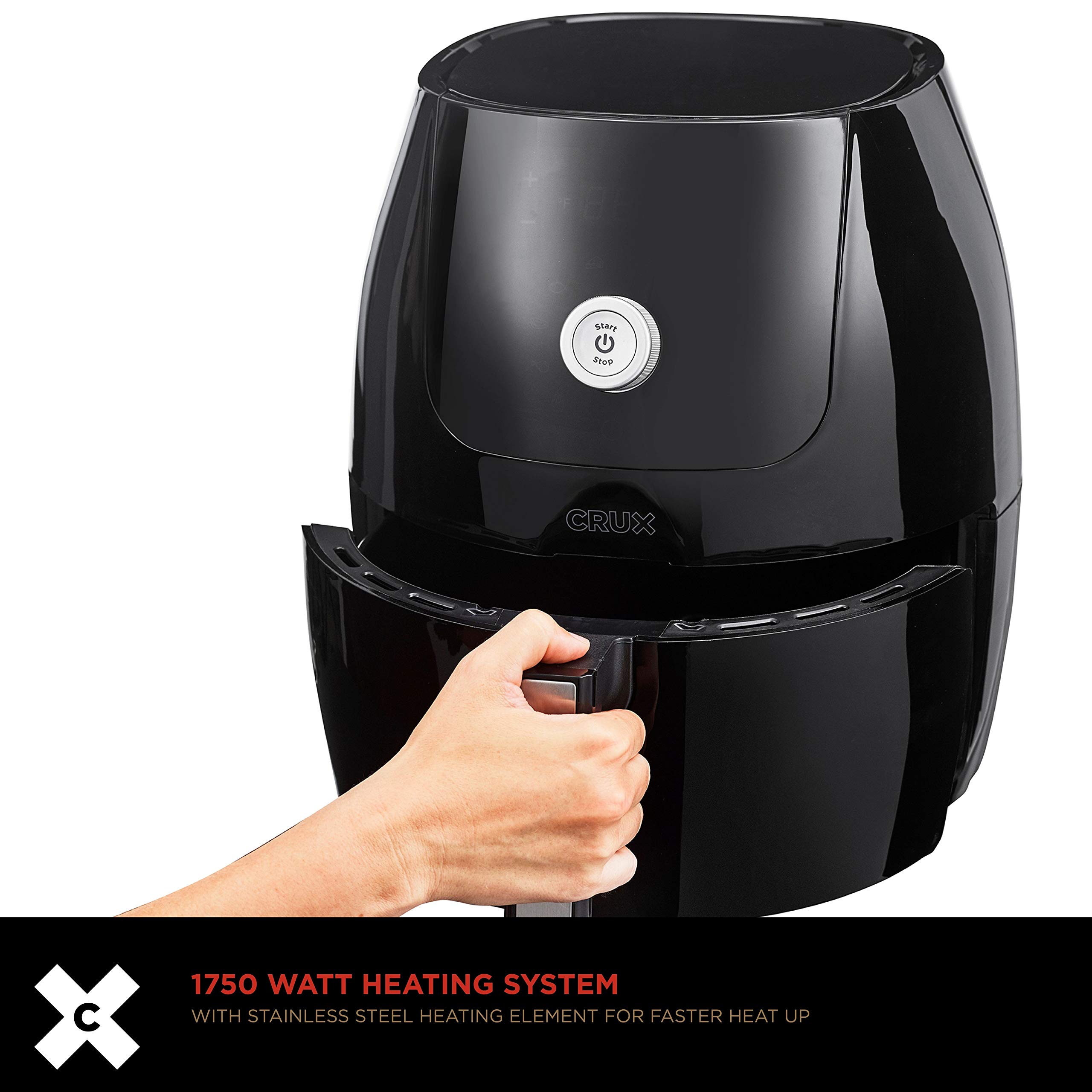 Foto 4 pulgar | Air Fryer Crux Digital con Sartén Antiadherente Negro - Venta Internacional