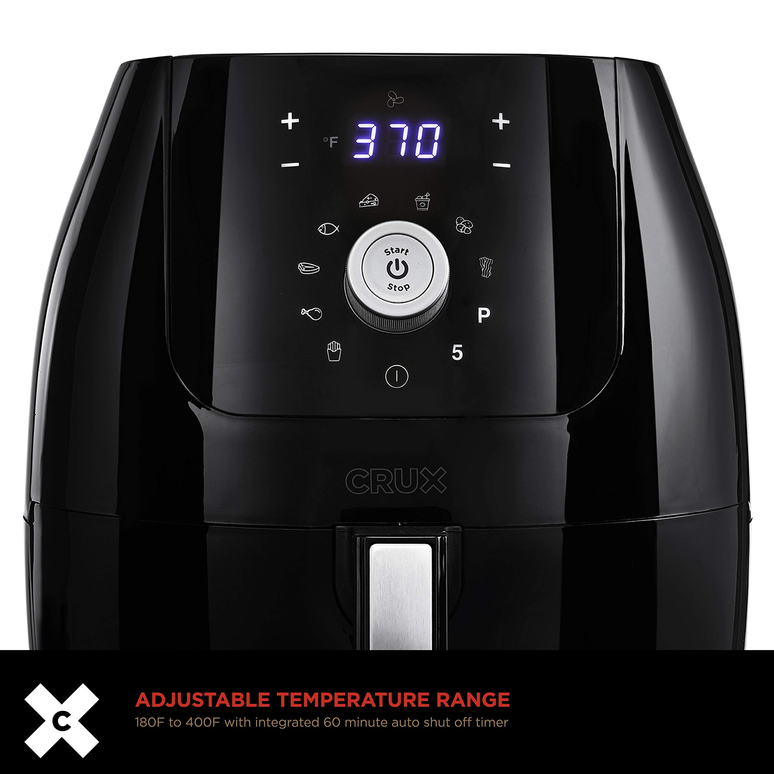 Foto 6 pulgar | Air Fryer Crux Digital con Sartén Antiadherente Negro - Venta Internacional