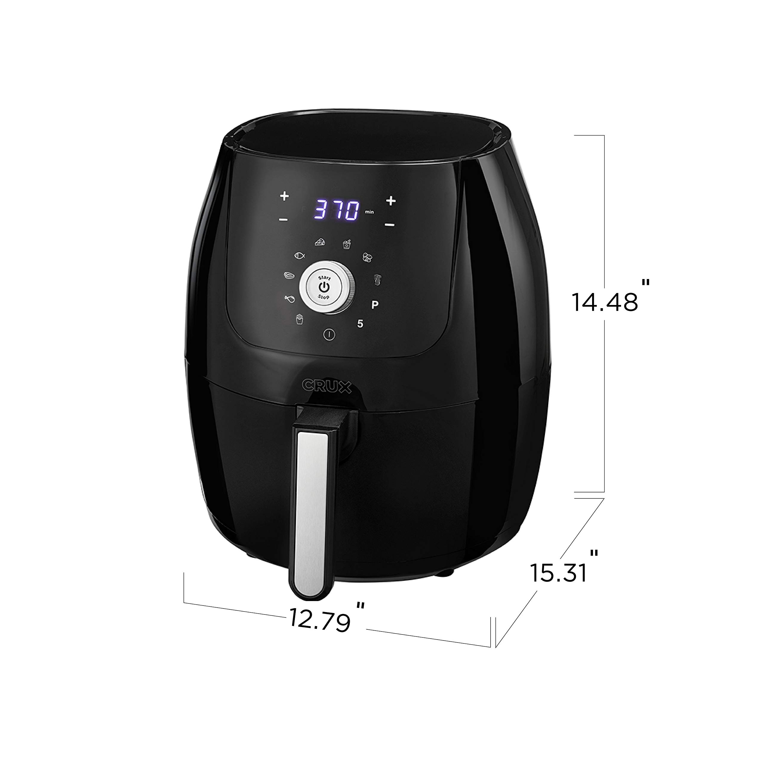 Foto 8 pulgar | Air Fryer Crux Digital con Sartén Antiadherente Negro - Venta Internacional