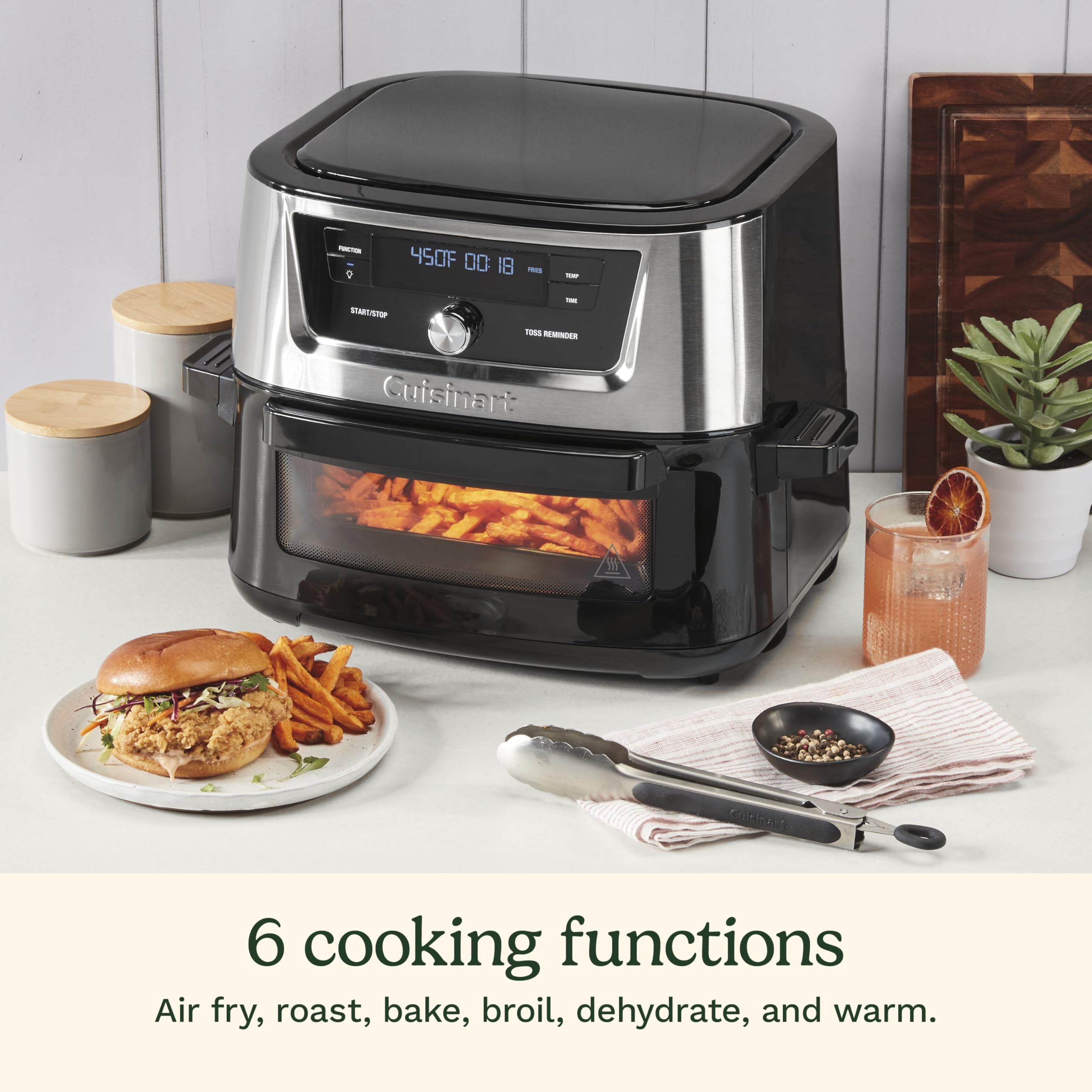 Foto 3 pulgar | Freidora de Aire Cuisinart Airx-221 9l 6 Presets Acero Inoxidable - Venta Internacional