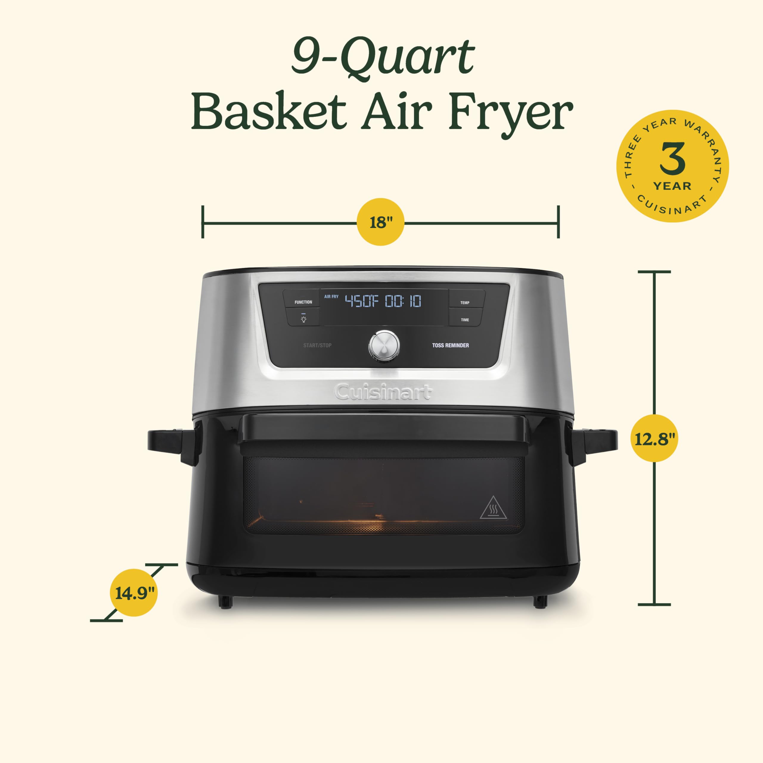Foto 8 pulgar | Freidora de Aire Cuisinart Airx-221 9l 6 Presets Acero Inoxidable - Venta Internacional