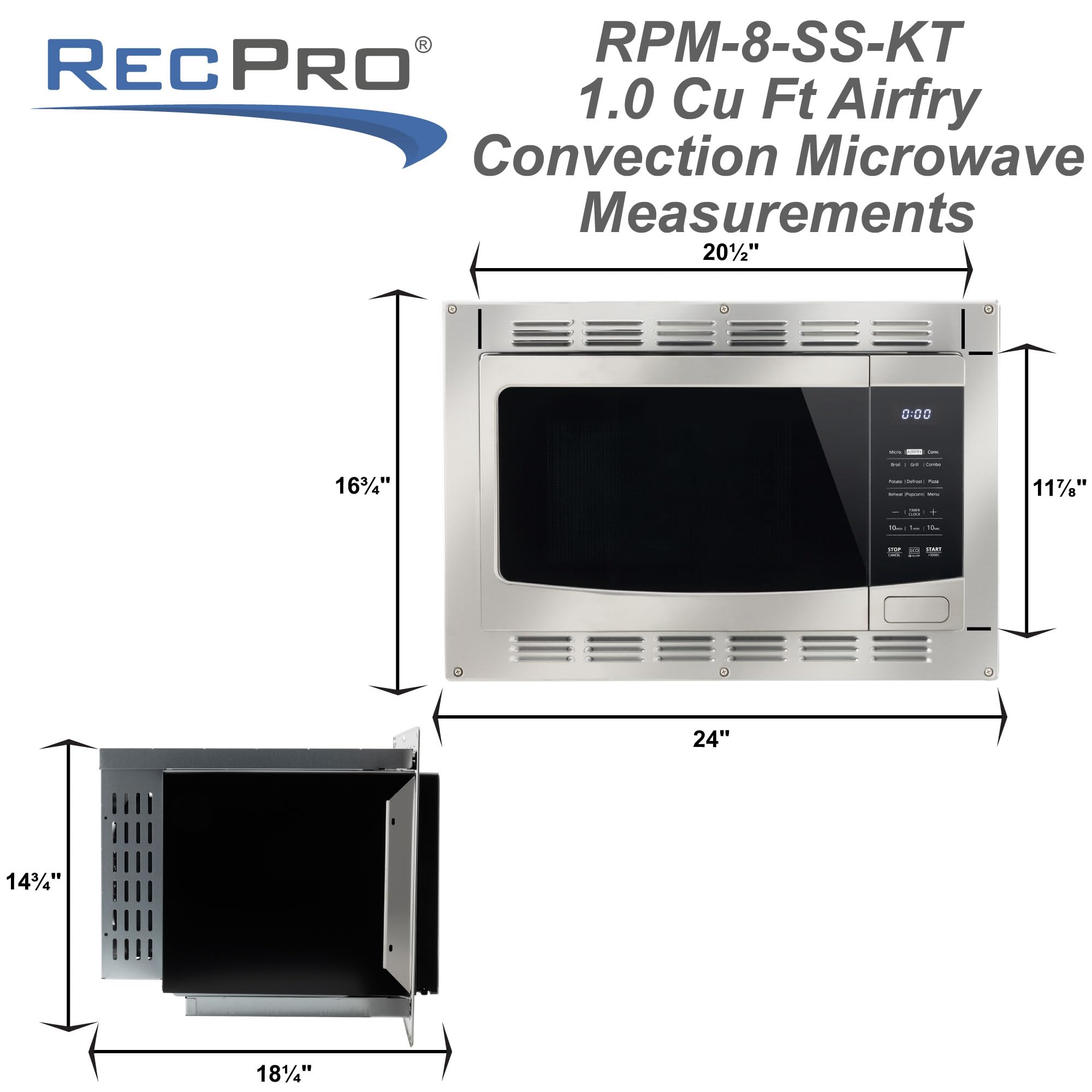 Foto 6 pulgar | Microondas de Convección y Freidora de Aire RecPro RV 1.0 Pies Cúbicos 120V -  Venta Internacional