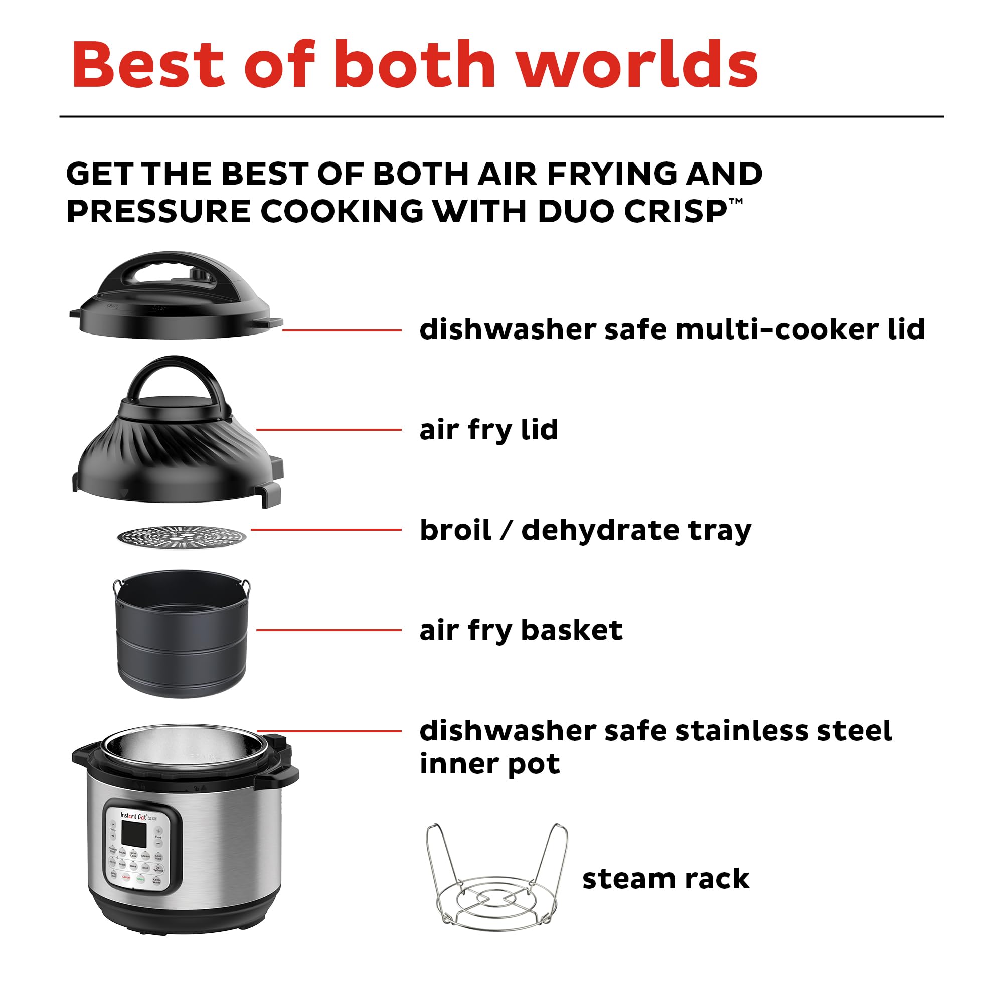 Foto 8 pulgar | Freidora y Olla a Presión Eléctrica Instant Pot Duo Crisp 11 en 1, 6 Litros - Venta Internacional