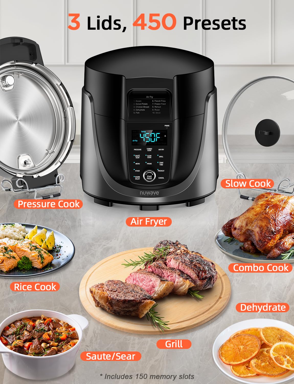 Foto 2 | Combo De Olla A Presión Eléctrica Y Freidora Nuwave Duet 6l - Venta Internacional.
