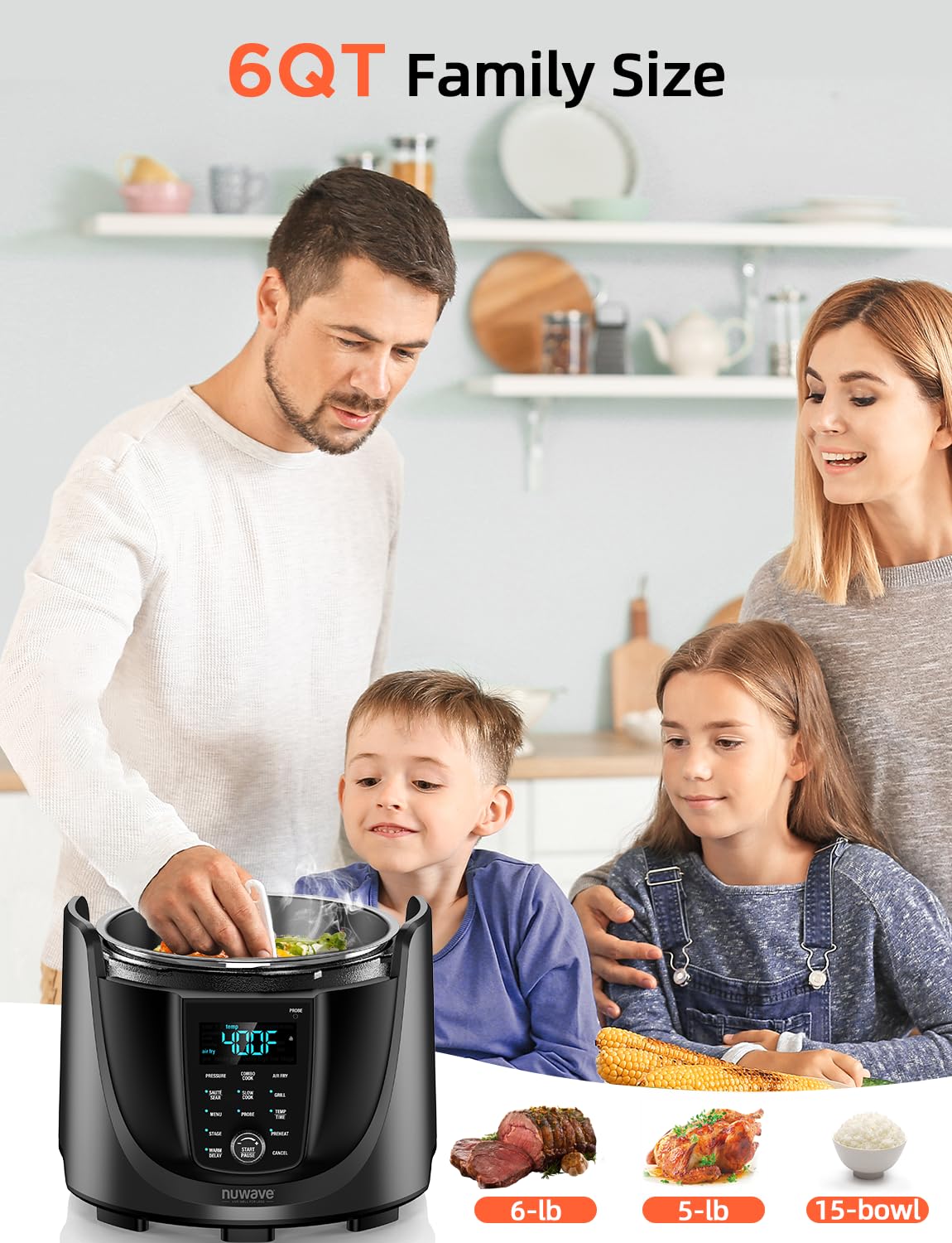 Foto 6 pulgar | Combo De Olla A Presión Eléctrica Y Freidora Nuwave Duet 6l - Venta Internacional.