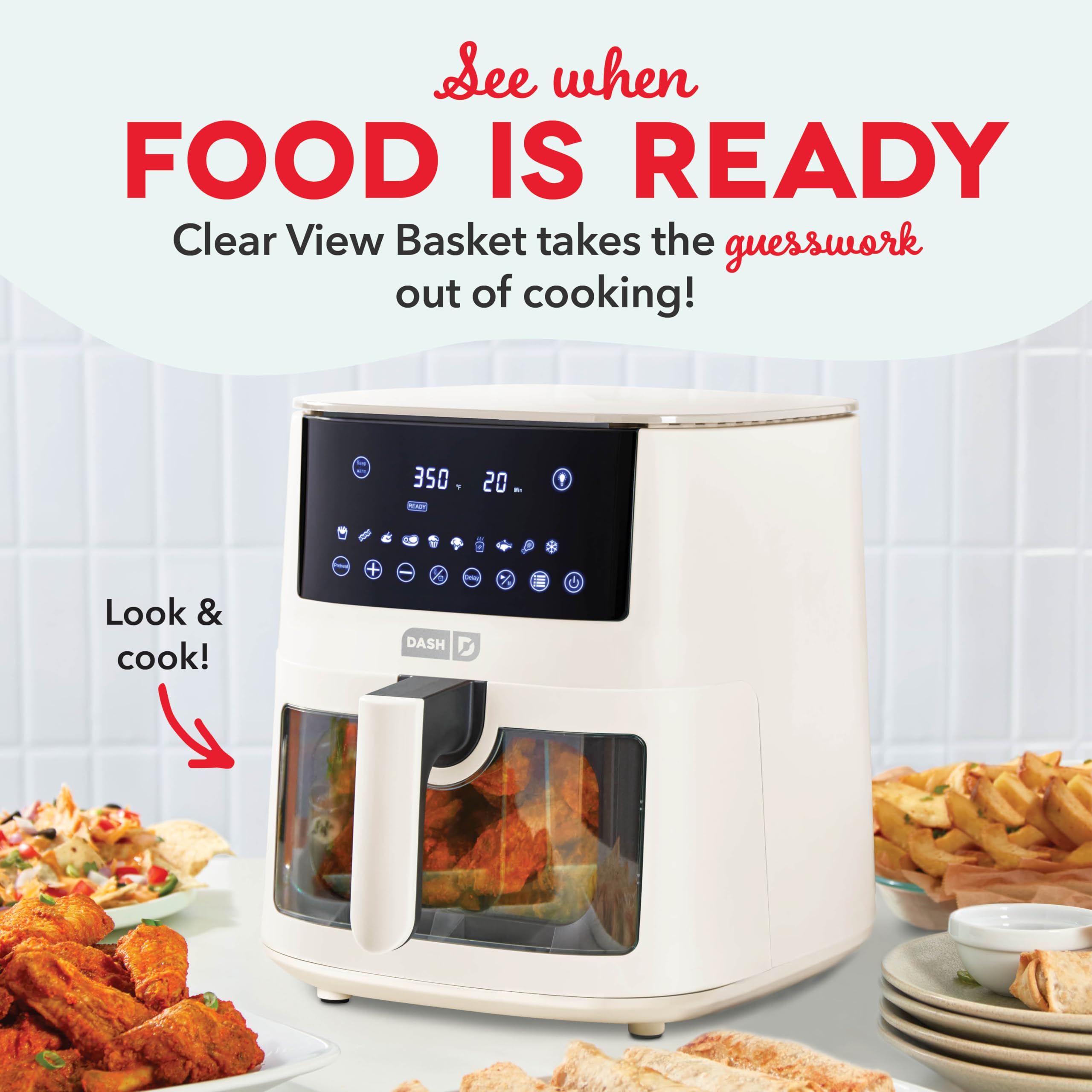 Foto 4 pulgar | Freidora de Aire Dash Tasti-Crisp Clear View 7 L - Venta Internacional