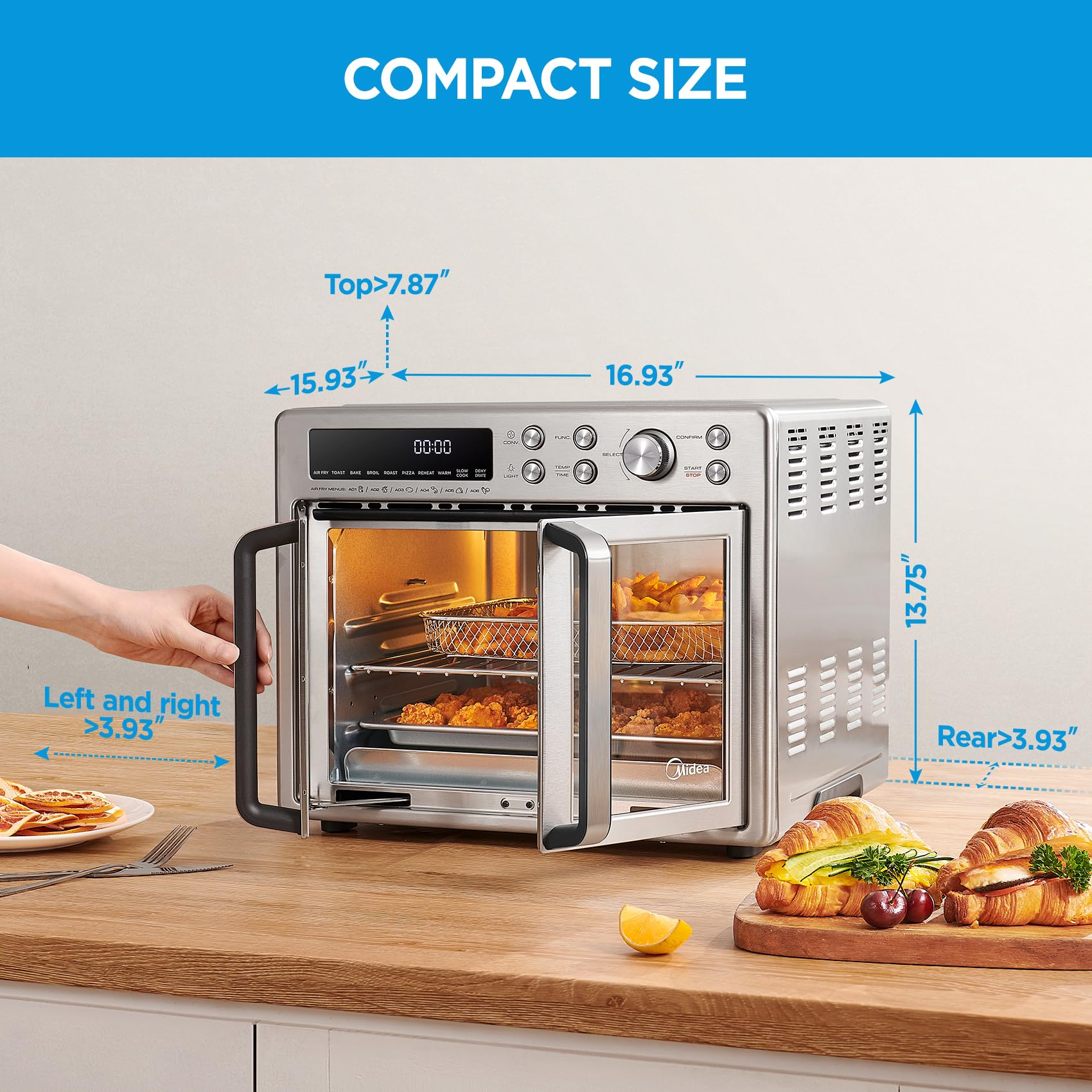 Foto 3 pulgar | Horno Tostador / Freidora Midea Flexify 26,4 L - Venta Internacional