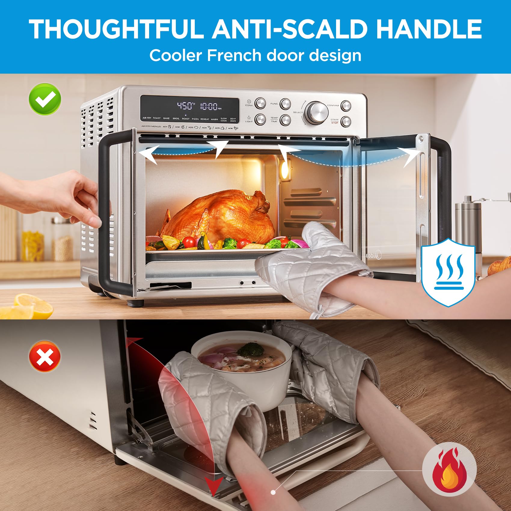 Foto 4 pulgar | Horno Tostador / Freidora Midea Flexify 26,4 L - Venta Internacional