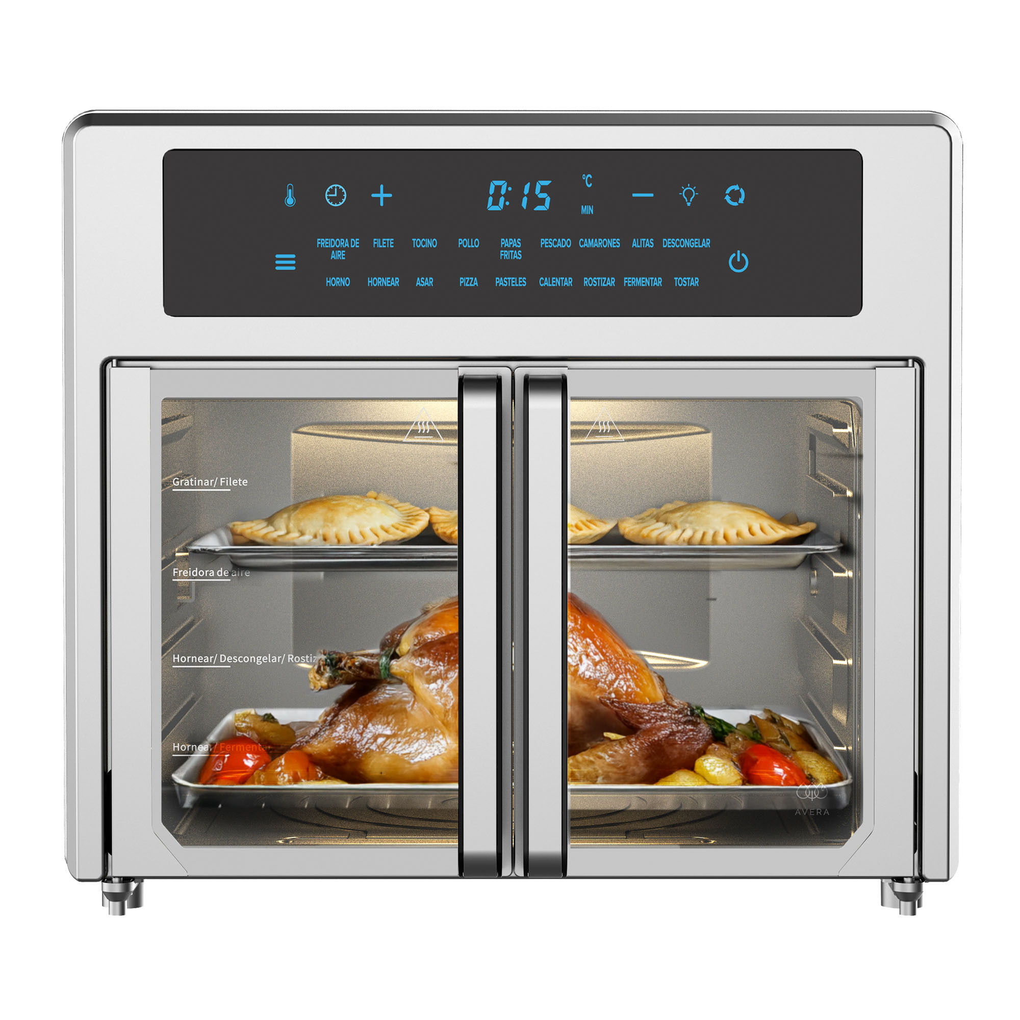 Foto 1 | Freidora de Aire y Horno Tostador Convección Avera 24 L Hpf01 Gris