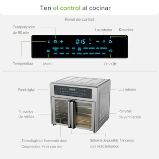 Foto 4 | Freidora de Aire y Horno Tostador Convección Avera 24 L Hpf01 Gris