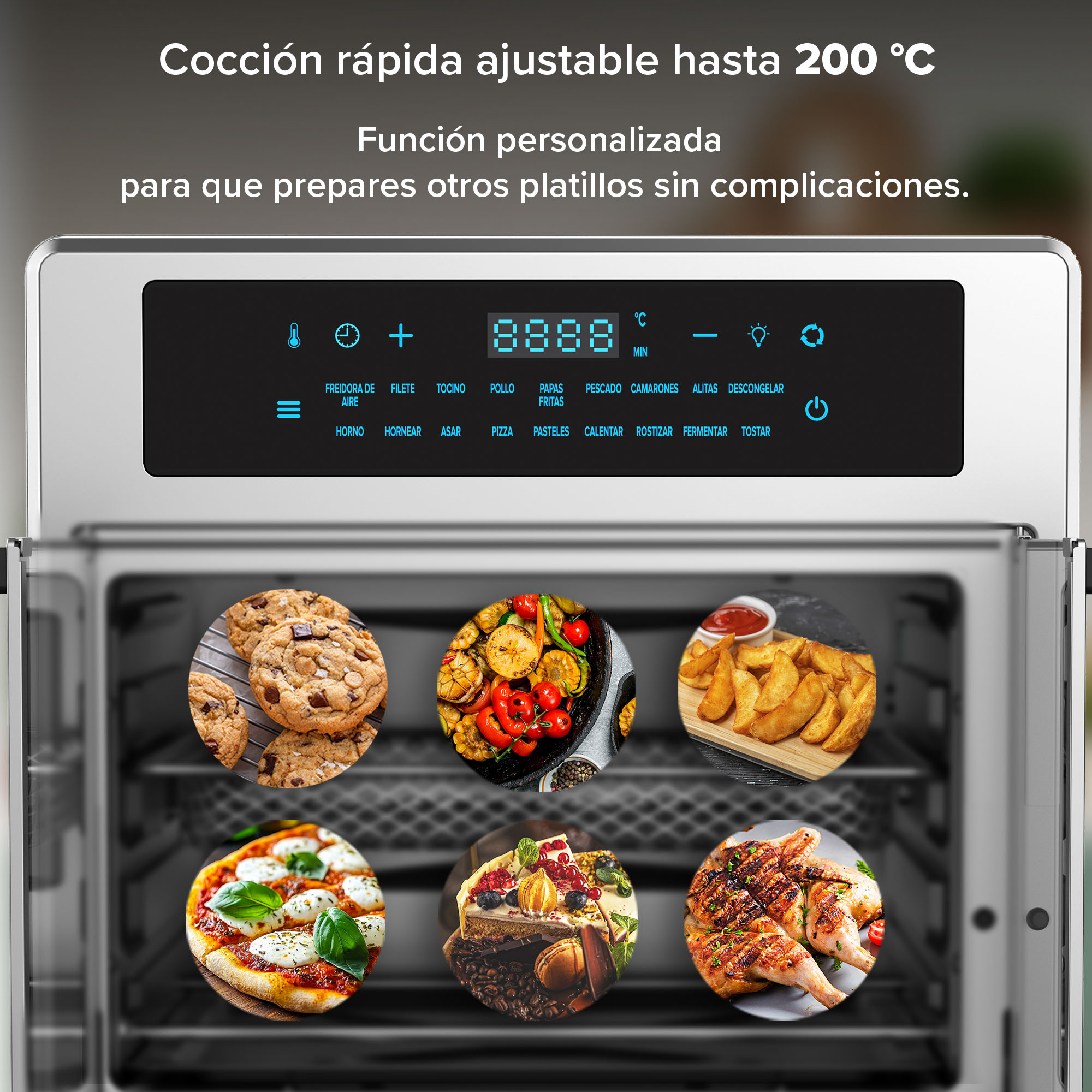 Foto 6 pulgar | Freidora de Aire y Horno Tostador Convección Avera 24 L Hpf01 Gris