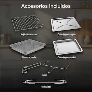 Foto 8 | Freidora de Aire y Horno Tostador Convección Avera 24 L Hpf01 Gris