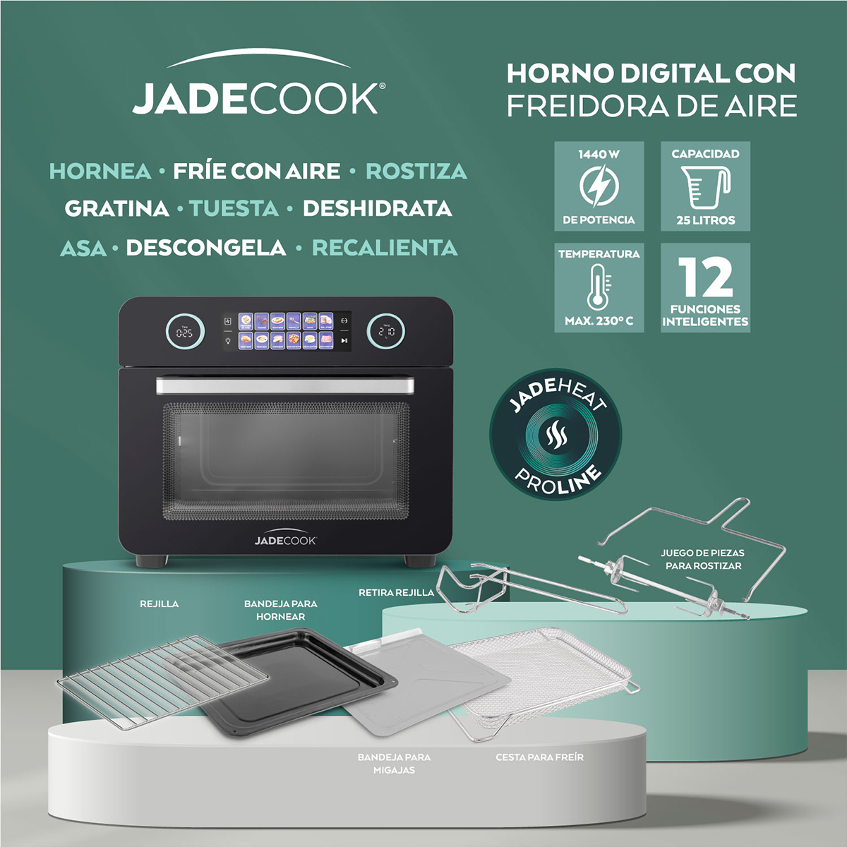 Foto 2 | Horno digital con Freidora de Aire 25 l Jade Cook