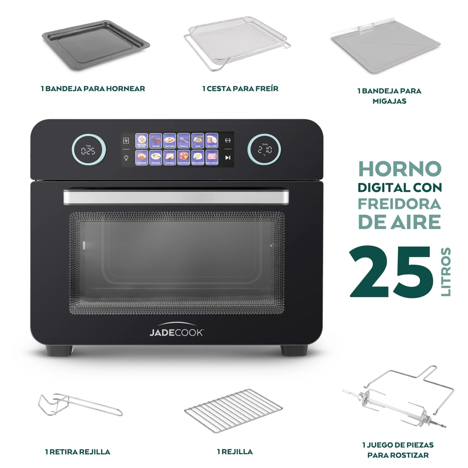 Foto 6 pulgar | Horno digital con Freidora de Aire 25 l Jade Cook