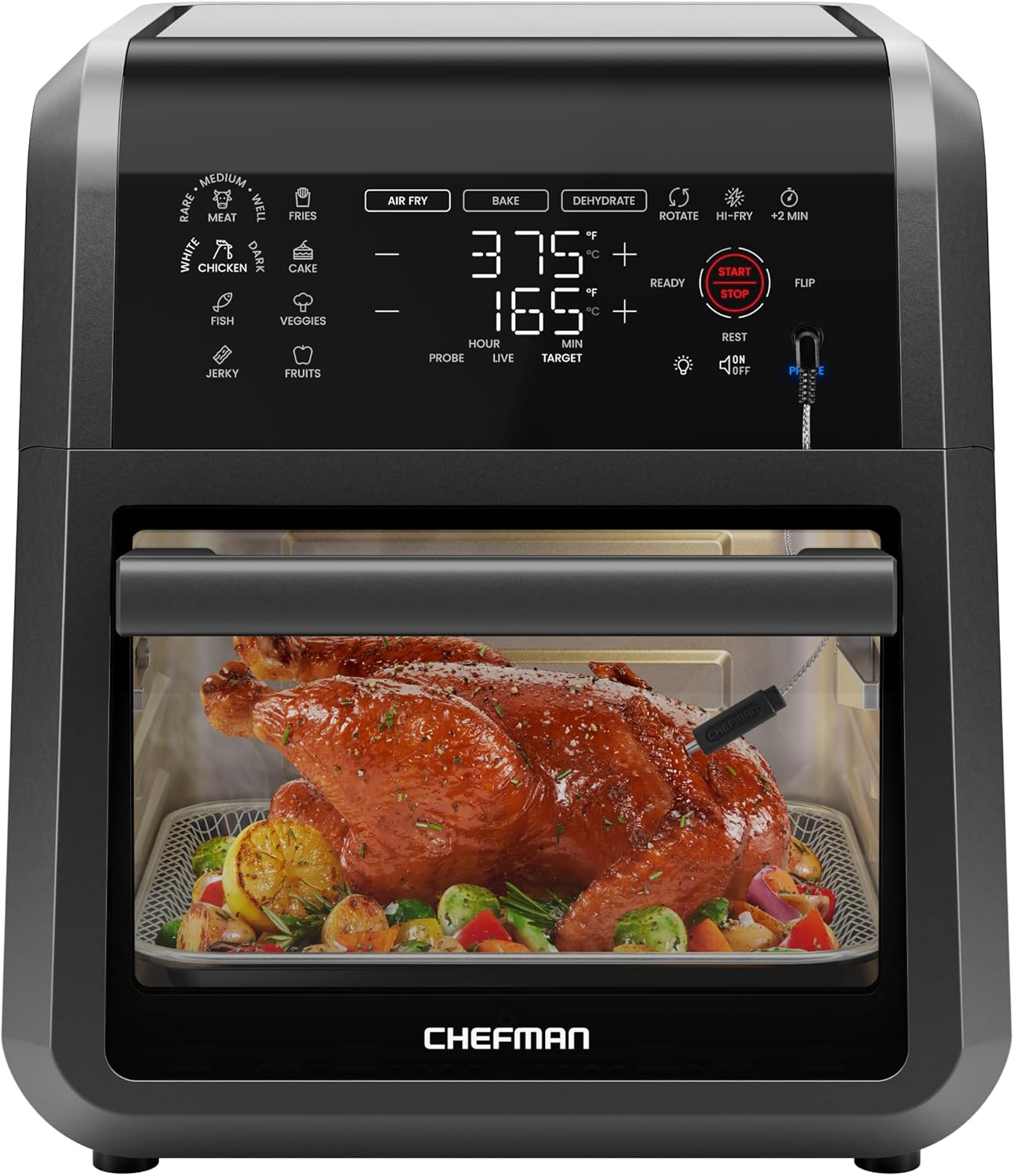 Foto 1 | Chefman - Exactemp™ Freidora De Aire Inteligente 5 En 1 – 12 Cuartos | Con Termómetro Integrado