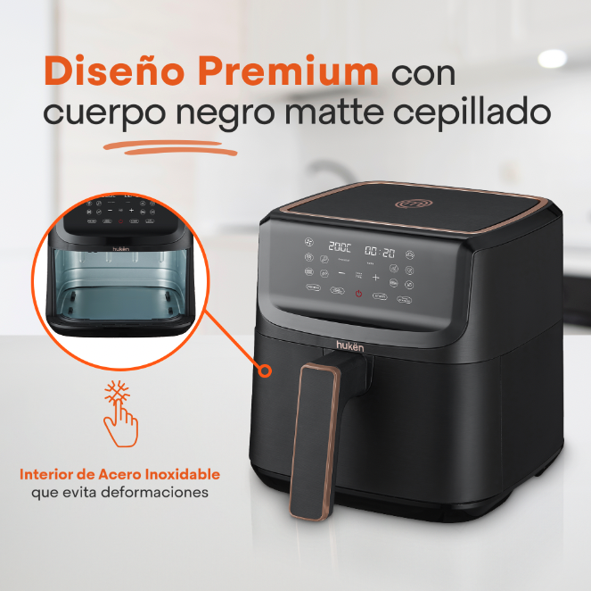Foto 5 pulgar | Freidora De Aire Multifuncional Stylepro 8l Masterchef By Huken Mk-af-8dtv2 Negro Touch