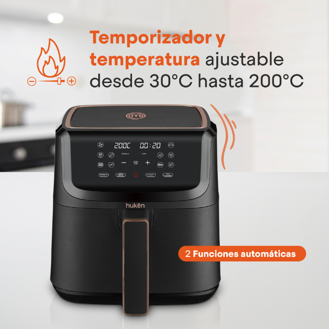 Foto 7 pulgar | Freidora De Aire Multifuncional Stylepro 8l Masterchef By Huken Mk-af-8dtv2 Negro Touch