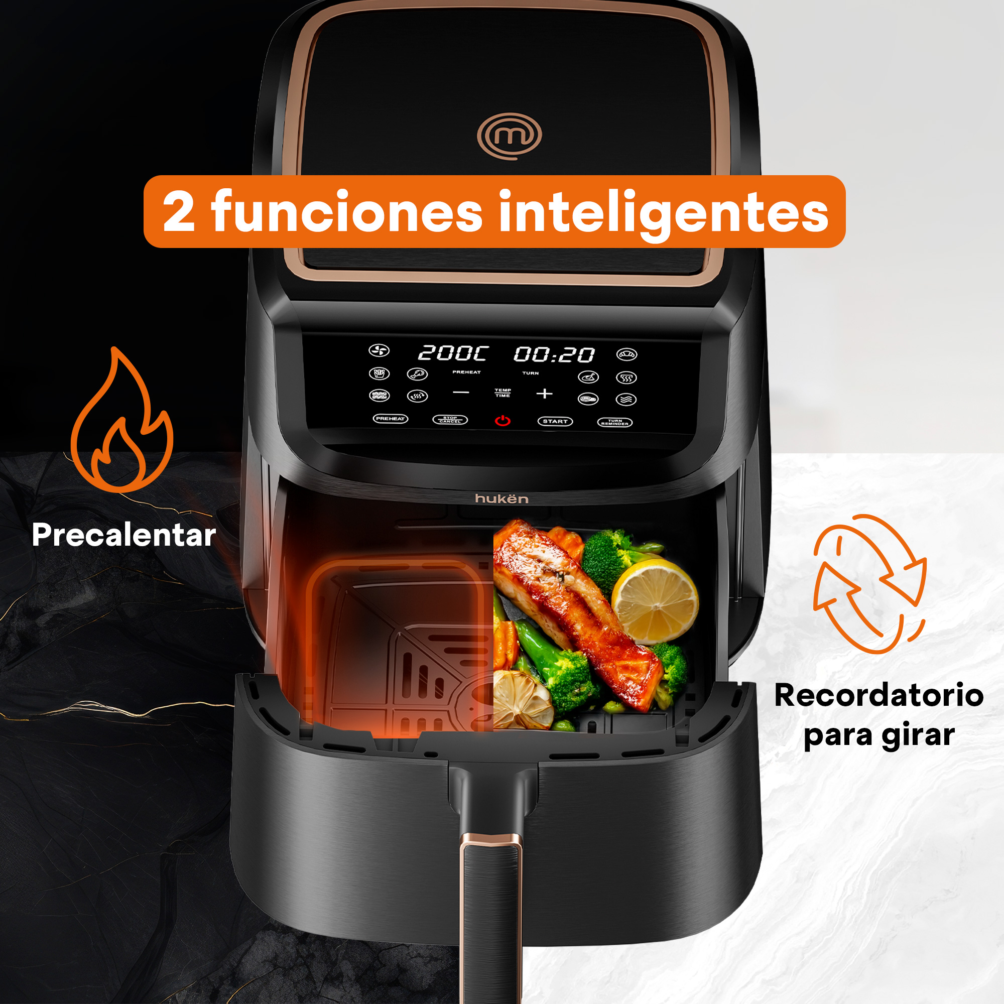 Foto 7 | Freidora De Aire Multifuncional Stylepro 8l Masterchef By Huken Mk-af-8dtv2 Negro Touch