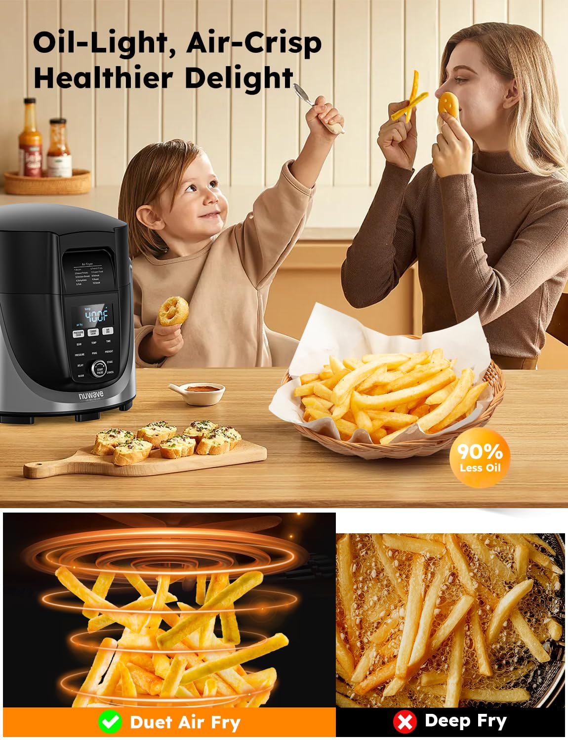 Foto 3 | Combinación De Freidora, Olla A Presión Eléctrica Y Parrilla Nuwave Duet - Venta Internacional.