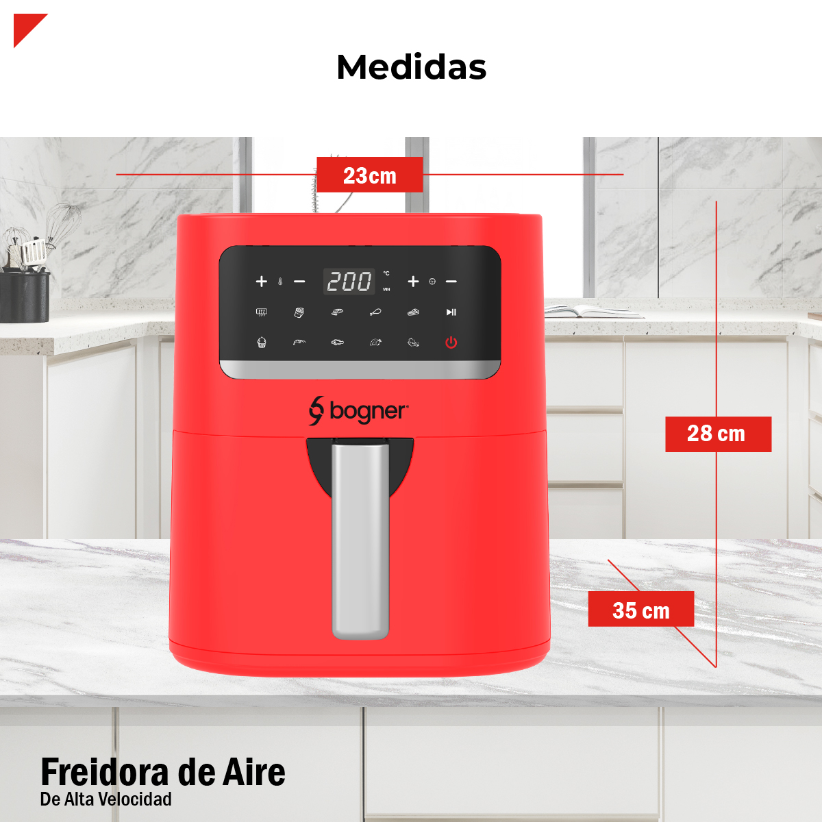 Foto 5 pulgar | Freidora de Aire Bogner BAF03 Alta Velocidad 3.3 l