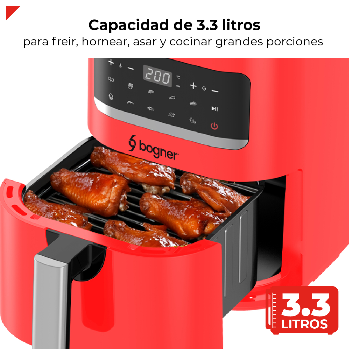 Foto 7 pulgar | Freidora de Aire Bogner BAF03 Alta Velocidad 3.3 l
