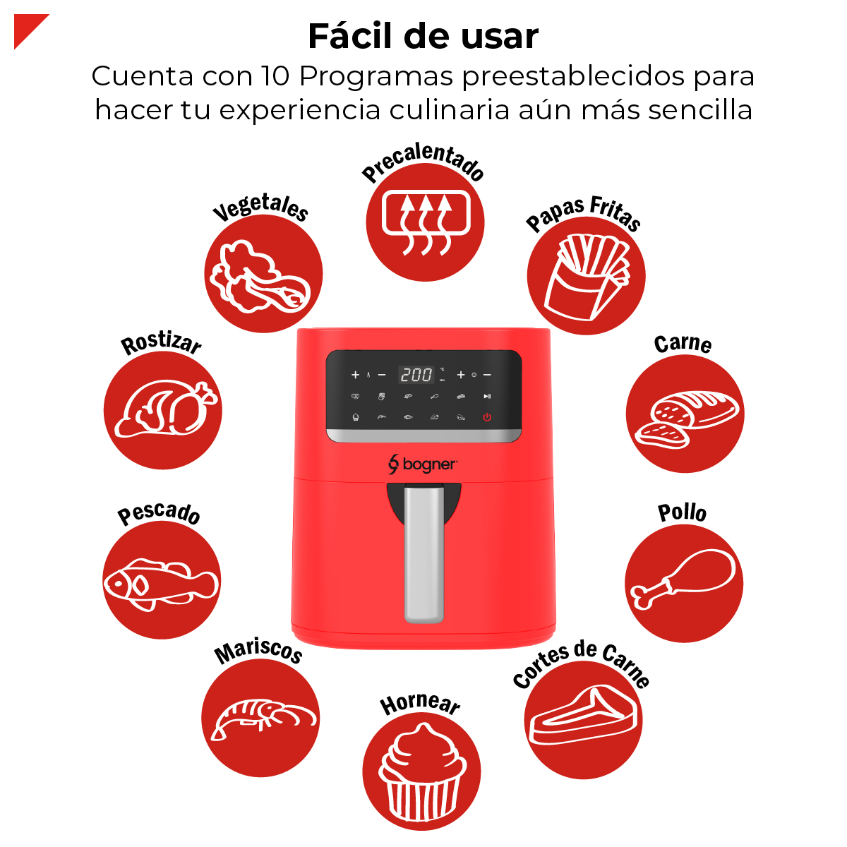 Foto 9 pulgar | Freidora de Aire Bogner BAF03 Alta Velocidad 3.3 l