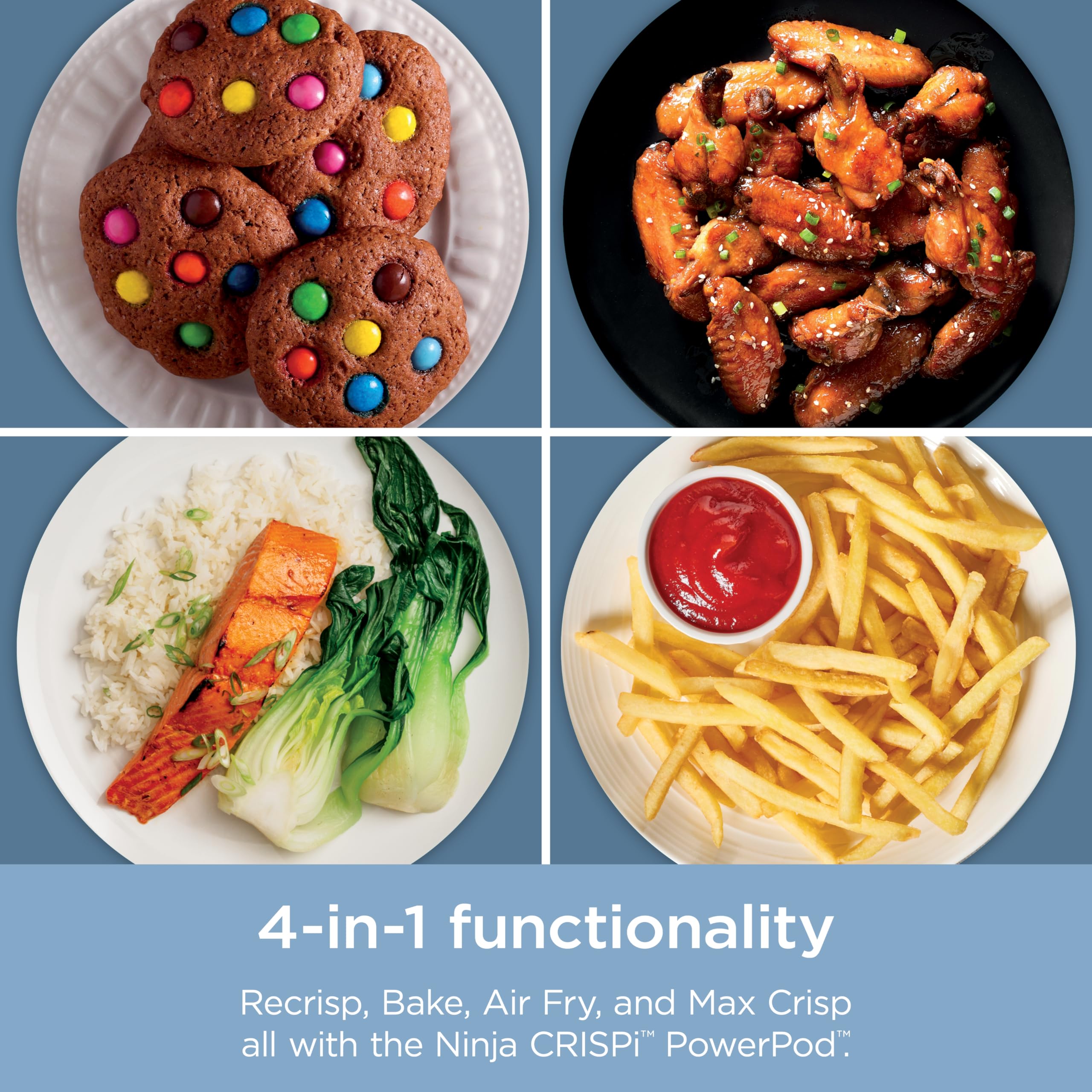 Foto 6 pulgar | Sistema De Cocción Air Fryer Ninja Crispi 4 En 1 4 L Periwinkle - Venta Internacional.