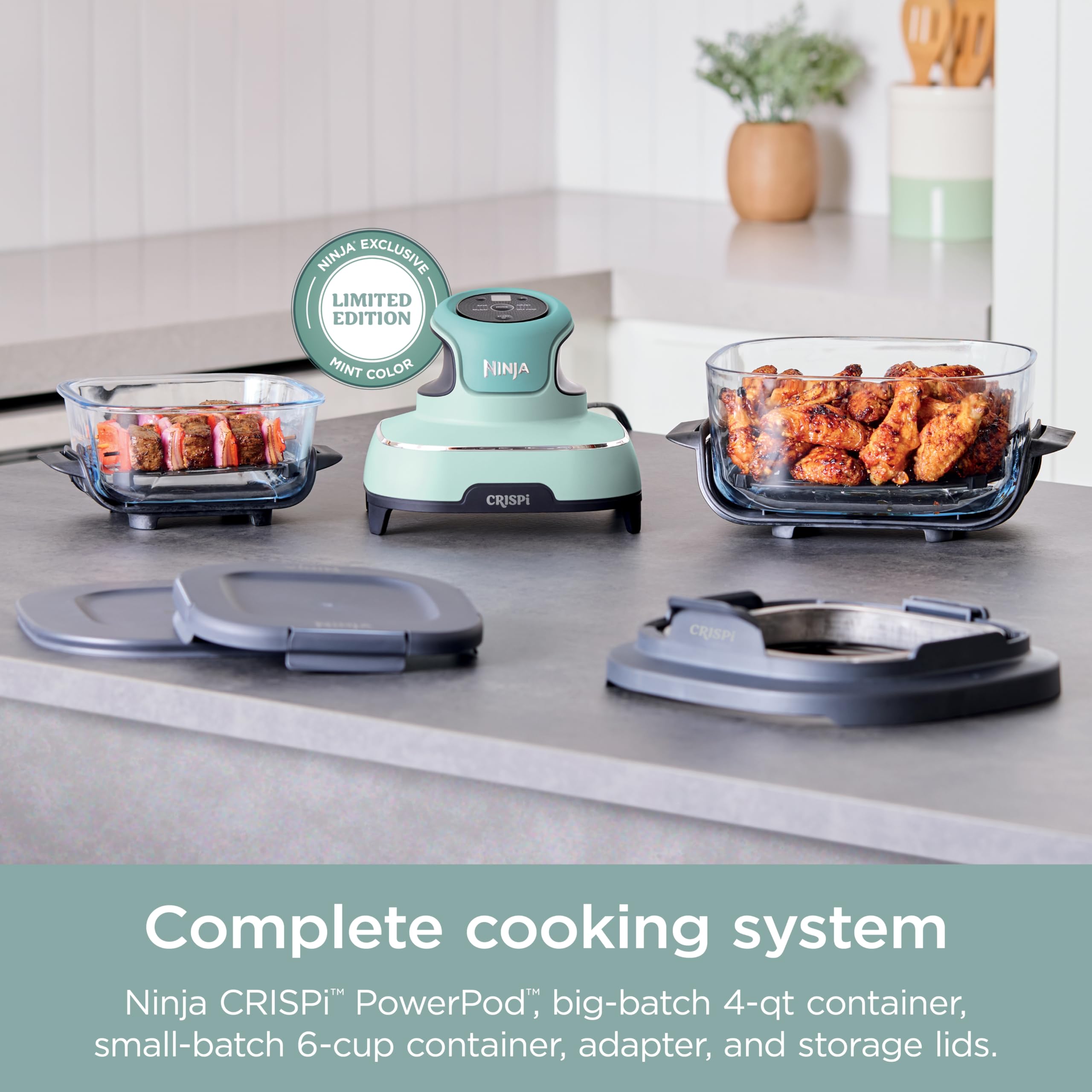 Foto 4 pulgar | Sistema De Cocción Air Fryer Ninja Crispi 4 En 1, Vidrio De 4 Litros Y 1,4 Litros - Venta Internacional.