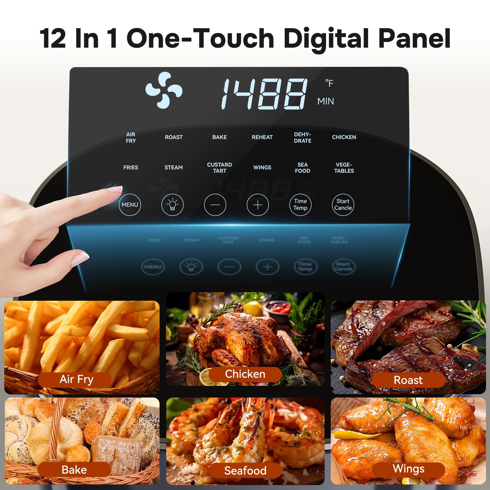 Foto 4 pulgar | Freidora Simple Deluxe Digital De 6,34 L, 1700 W, Gris - Venta Internacional.