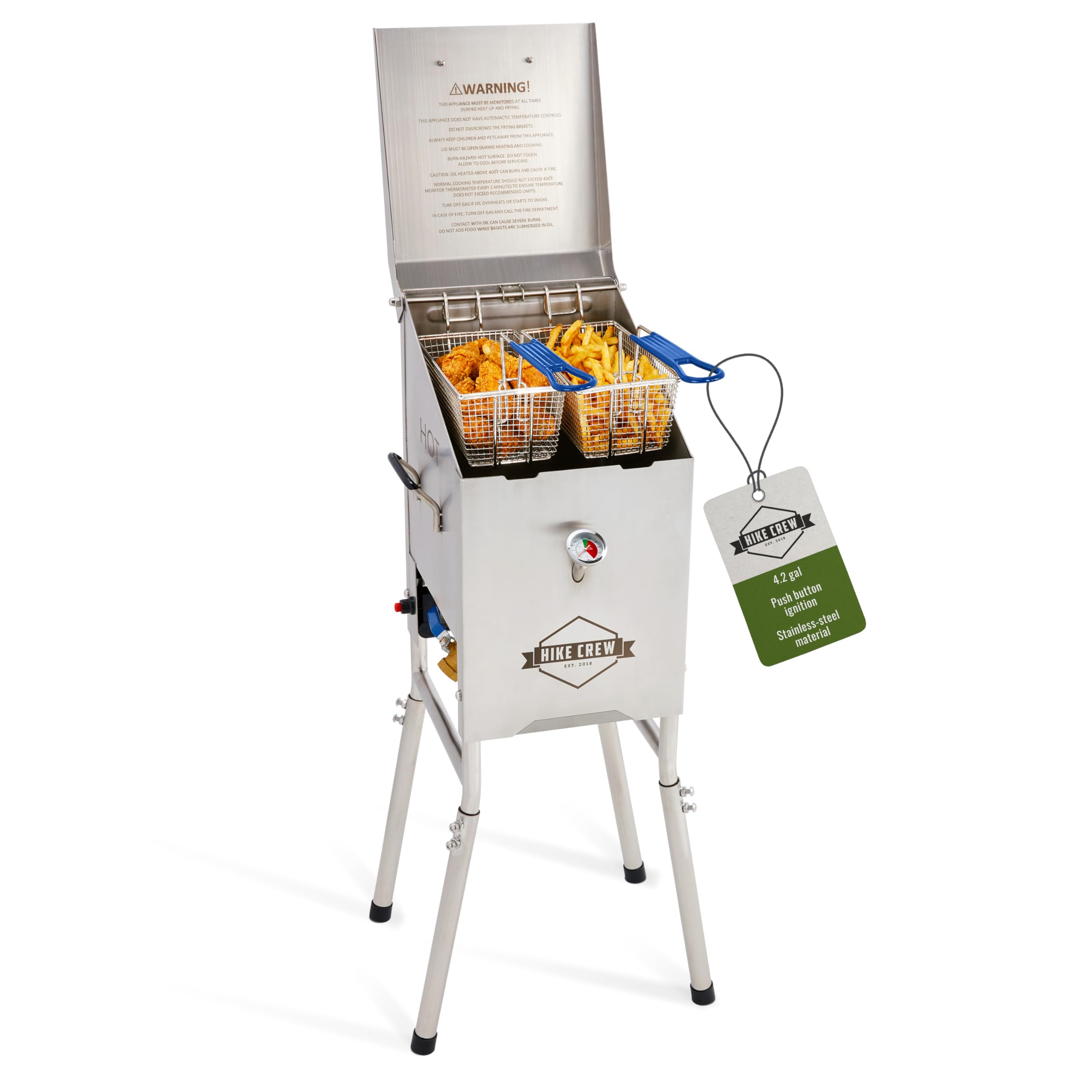 Freidora De Propano Hike Crew Outdoor 15.1 Litros 57.000 Btu - Venta Internacional.