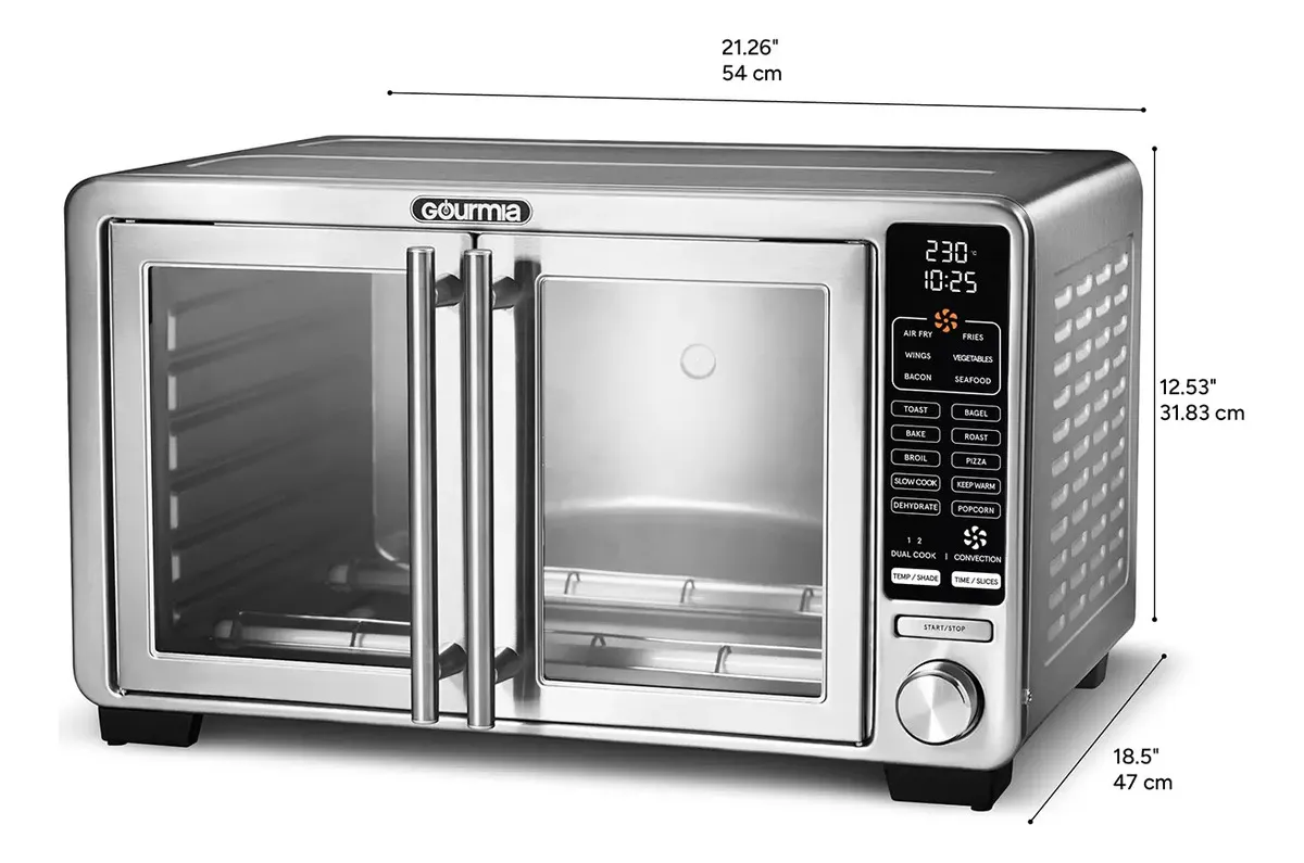 Foto 5 pulgar | Gourmia Xl Horno Con Freidora Aire Acero Inoxidable Color Gris Plateado
