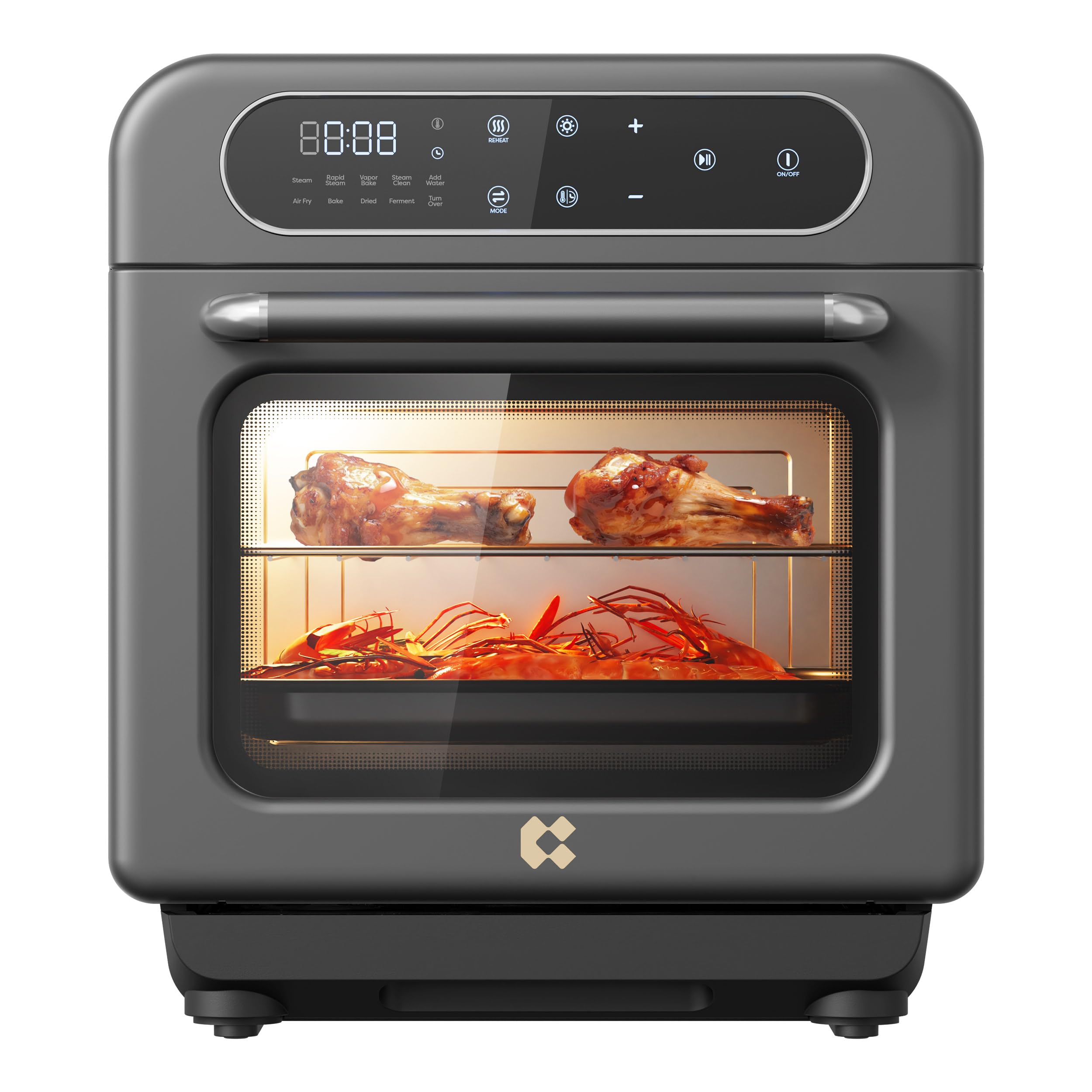 Horno De Vapor Ciarra Para Encimera De 12 Litros Con Freidora 8 En 1  Color Gris