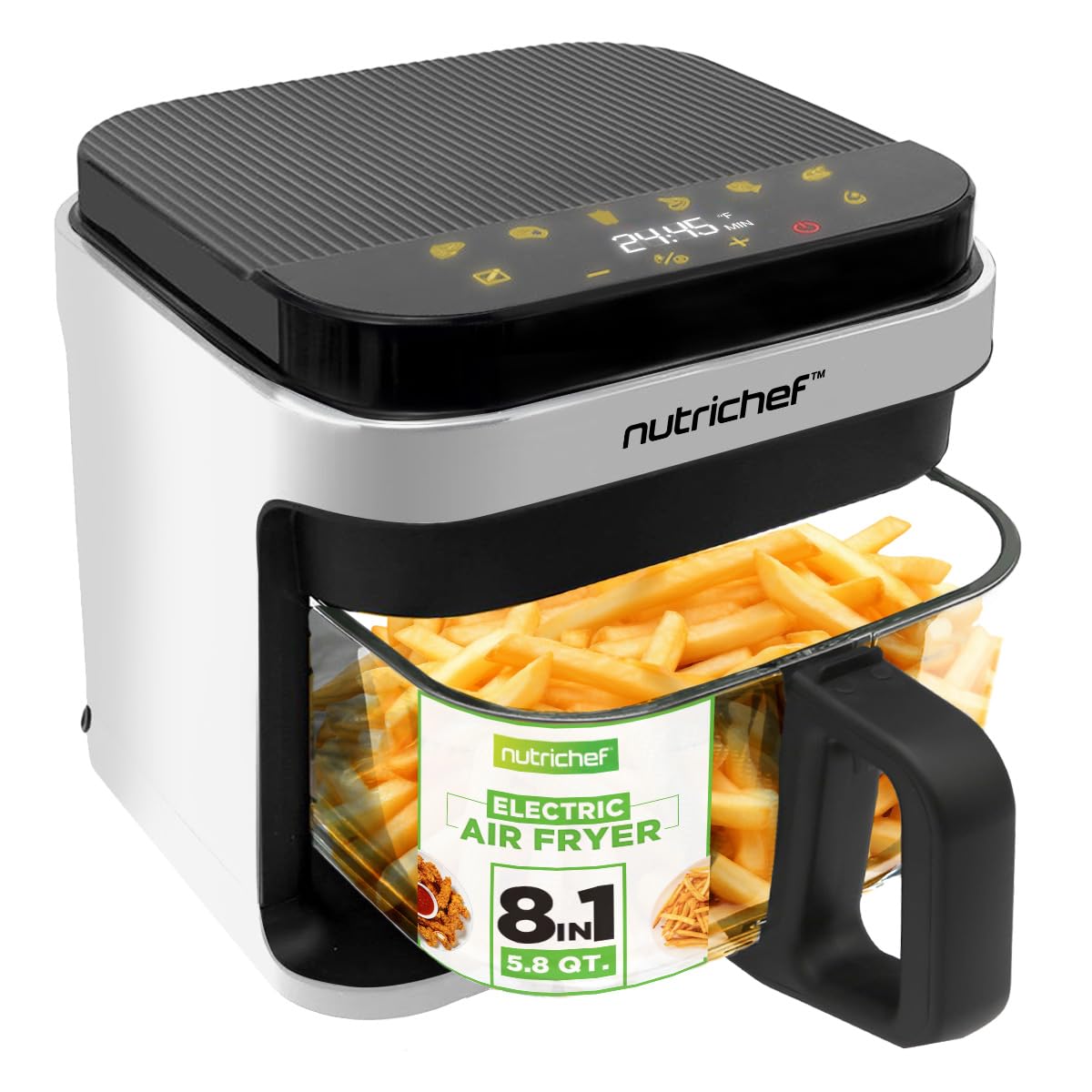 Foto 2 pulgar | Air Fryer Nutrichef  5.8 Cuartos De Galón  8 En 1  Preestablecida  1200 W  Blanca - Venta Internacional.