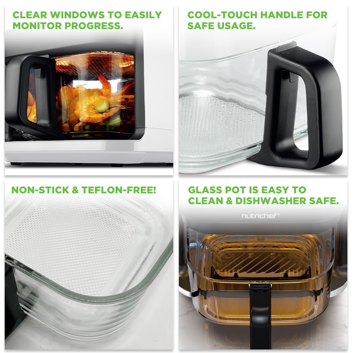 Foto 4 pulgar | Air Fryer Nutrichef  5.8 Cuartos De Galón  8 En 1  Preestablecida  1200 W  Blanca - Venta Internacional.