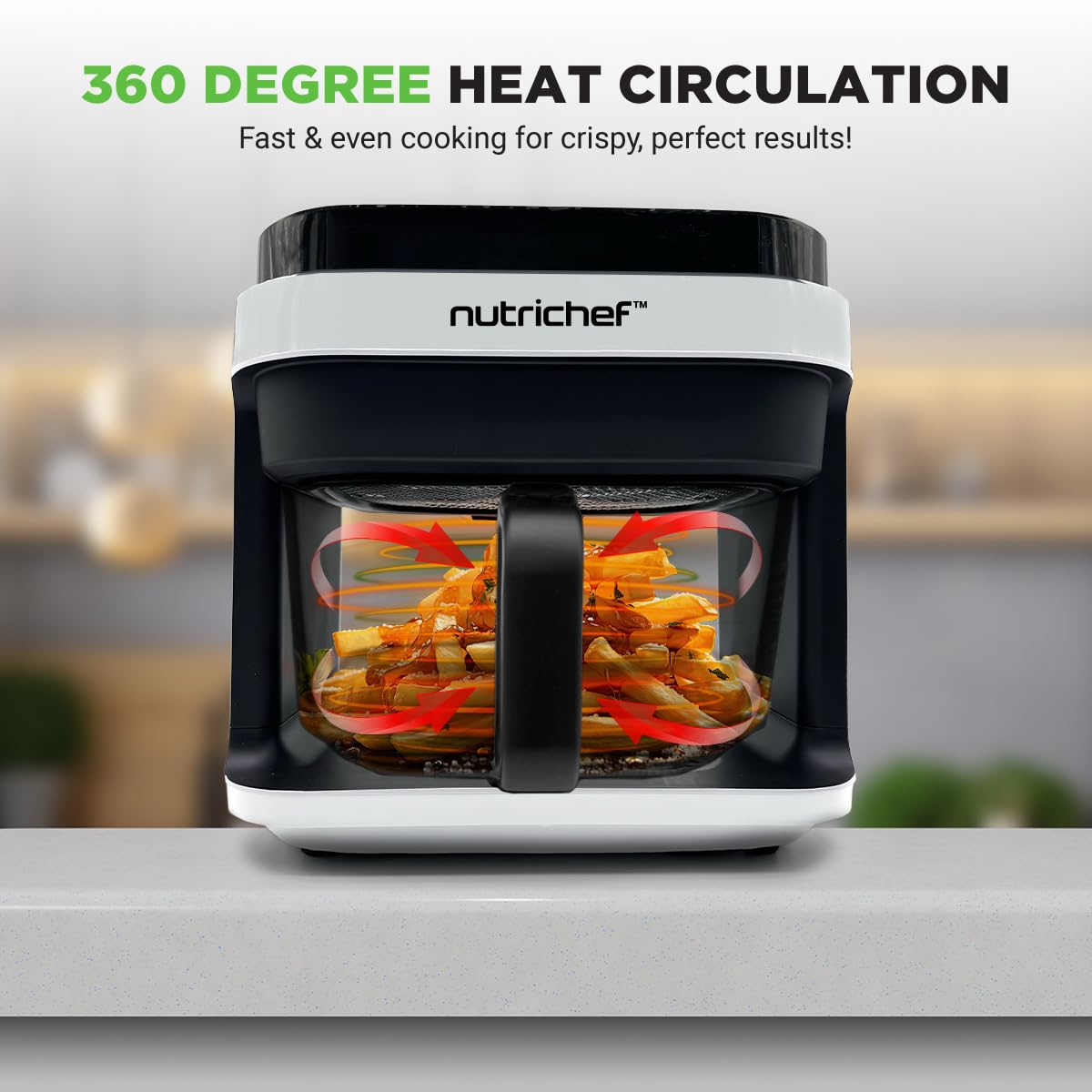 Foto 5 pulgar | Air Fryer Nutrichef  5.8 Cuartos De Galón  8 En 1  Preestablecida  1200 W  Blanca - Venta Internacional.