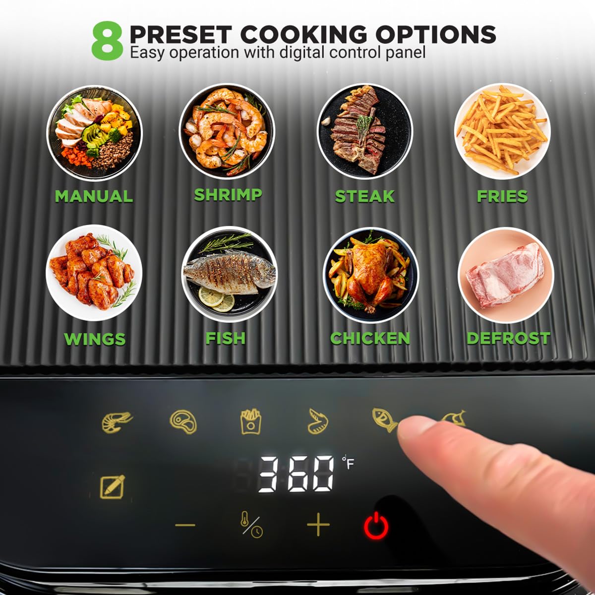 Foto 5 | Air Fryer Nutrichef  5.8 Cuartos De Galón  8 En 1  Preestablecida  1200 W  Blanca - Venta Internacional.