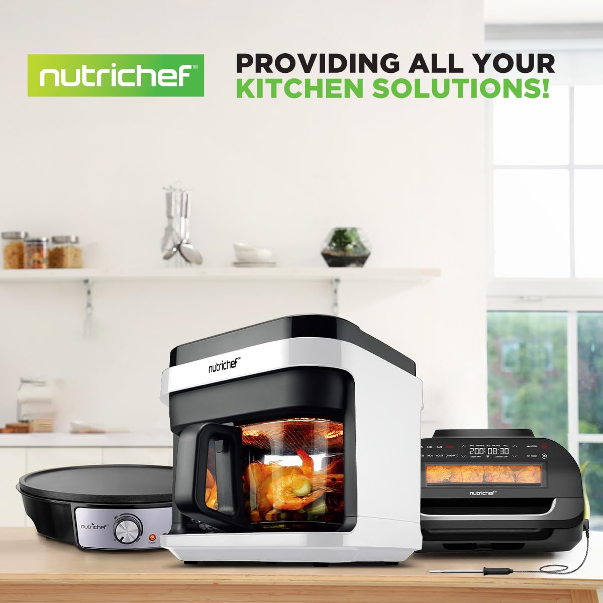 Foto 8 pulgar | Air Fryer Nutrichef  5.8 Cuartos De Galón  8 En 1  Preestablecida  1200 W  Blanca - Venta Internacional.