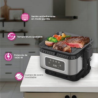 Foto 5 | Freidora De Aire 2 En 1 Con Parrilla Eléctrica Pink Garlic
