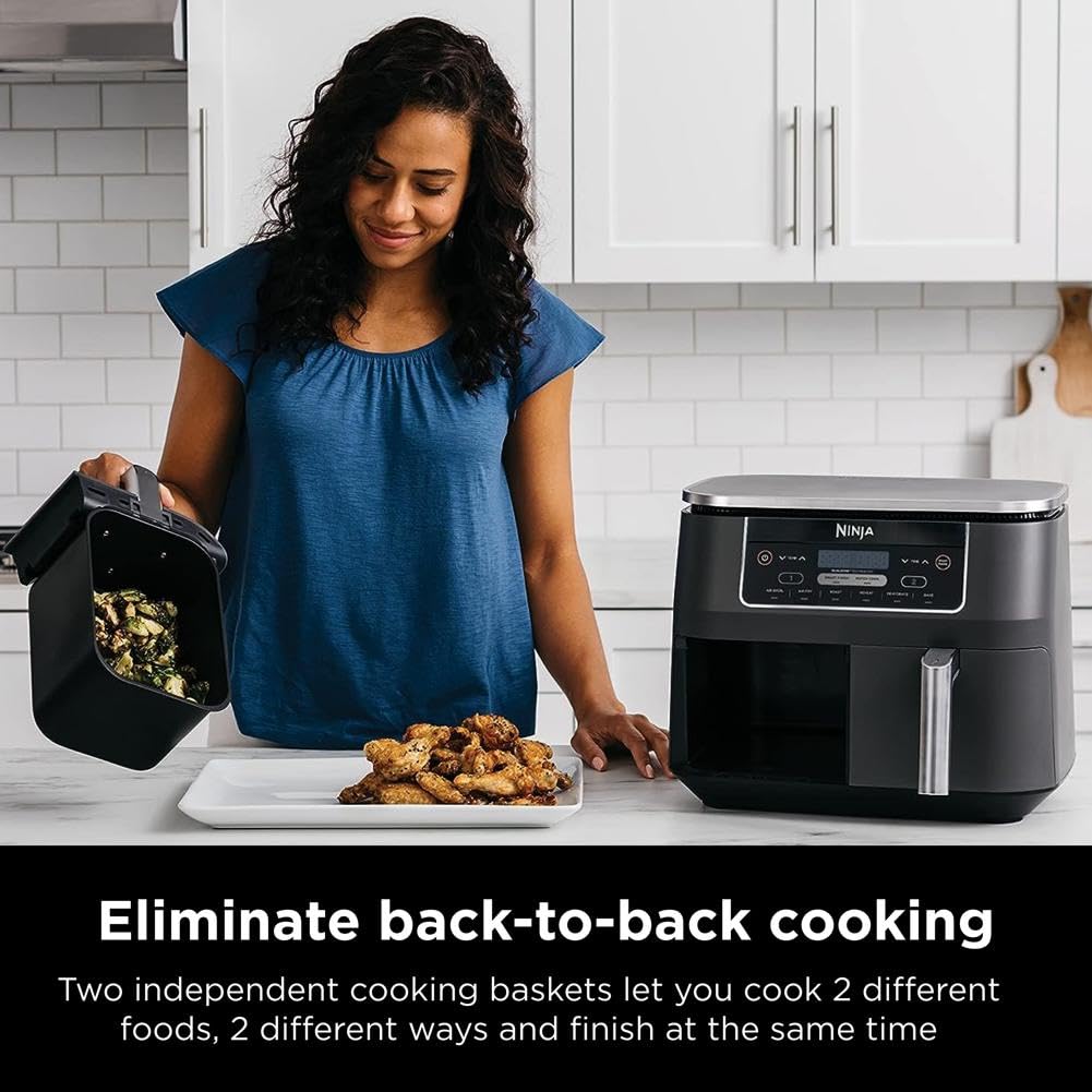 Foto 3 pulgar | Air Fryer Ninja Dz201 Foodi  8 Cuartos De Galón  6 En 1  Dualzone  Gris - Venta Internacional.